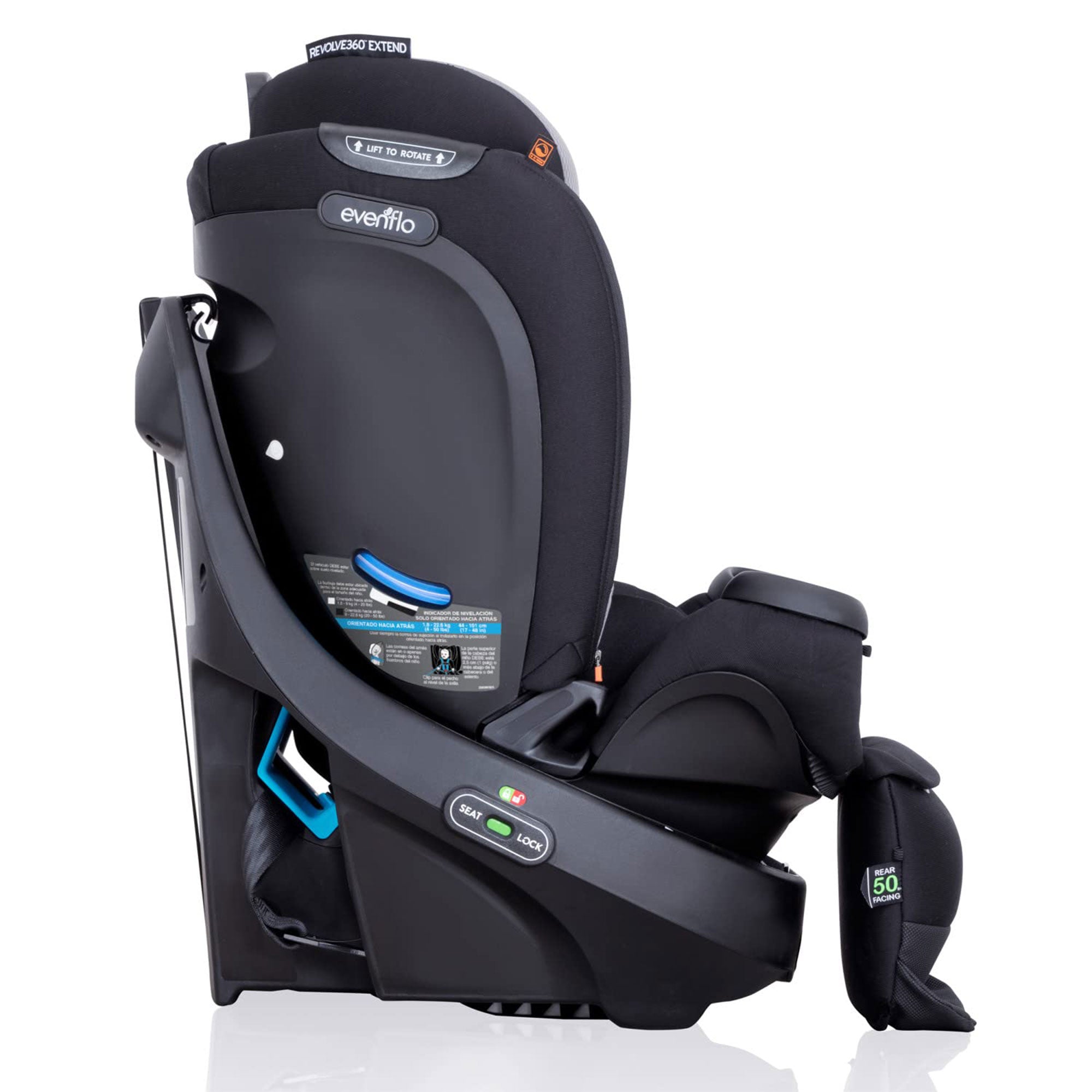 Evenflo Revolve360 Extend Rotational All in 1 Convertible Car Seat, Gray (Open Box)