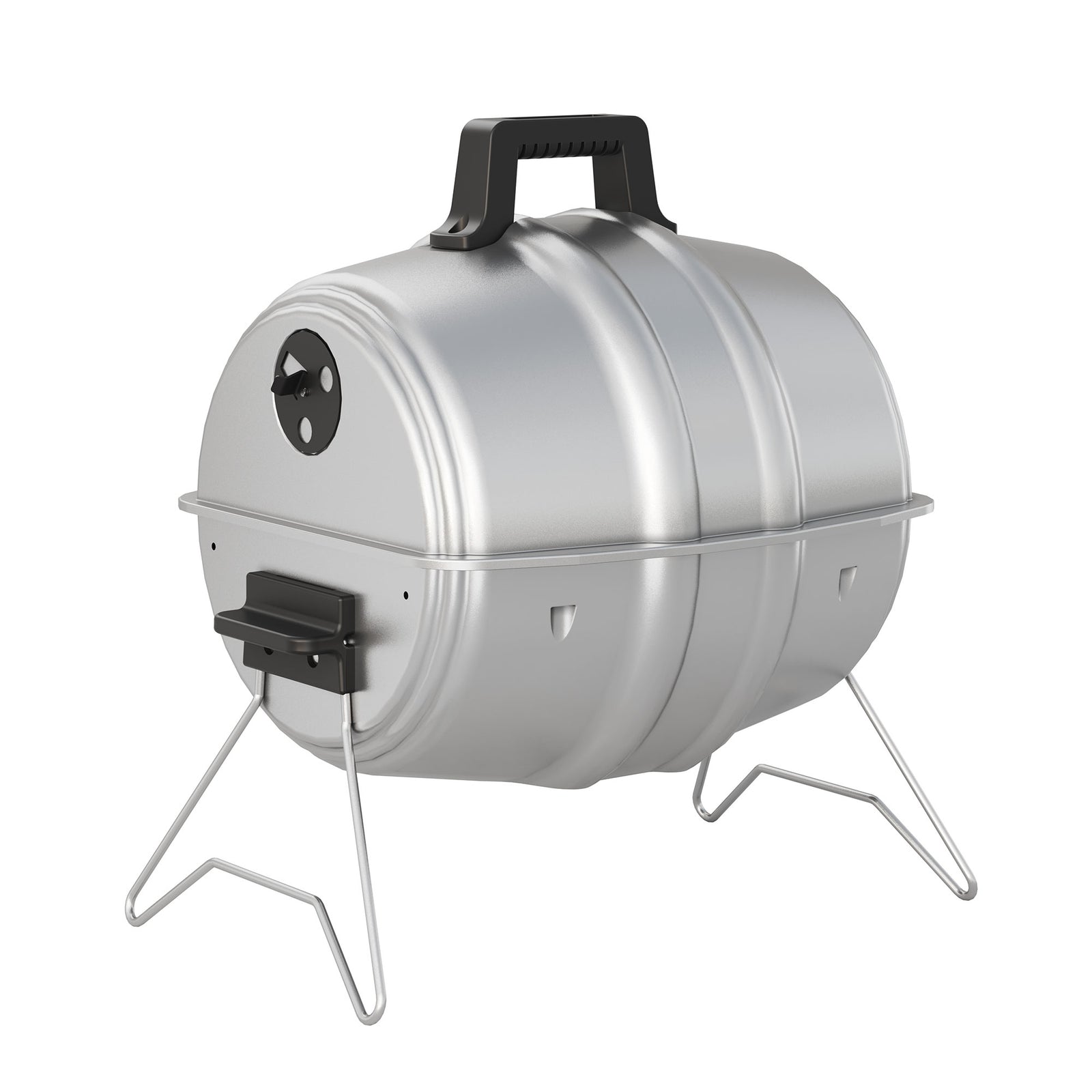Americana Grills Keg A Que Charcoal BBQ Portable Grill, 186 Square Inch, Silver - VMInnovations