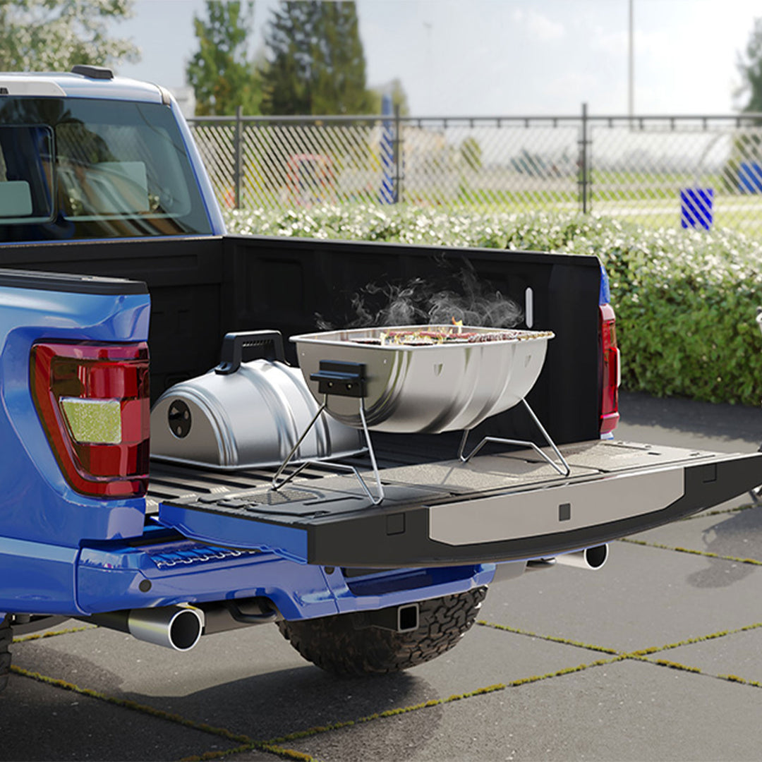 Americana Grills Keg A Que Charcoal BBQ Portable Grill, 186 Square Inch, Silver - VMInnovations