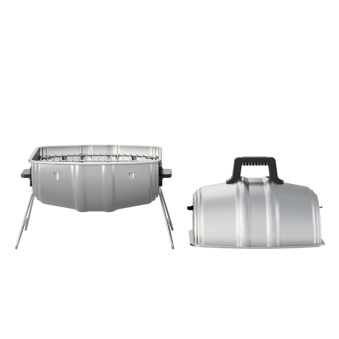 Americana Grills Keg A Que Charcoal BBQ Portable Grill, 186 Square Inch, Silver - VMInnovations