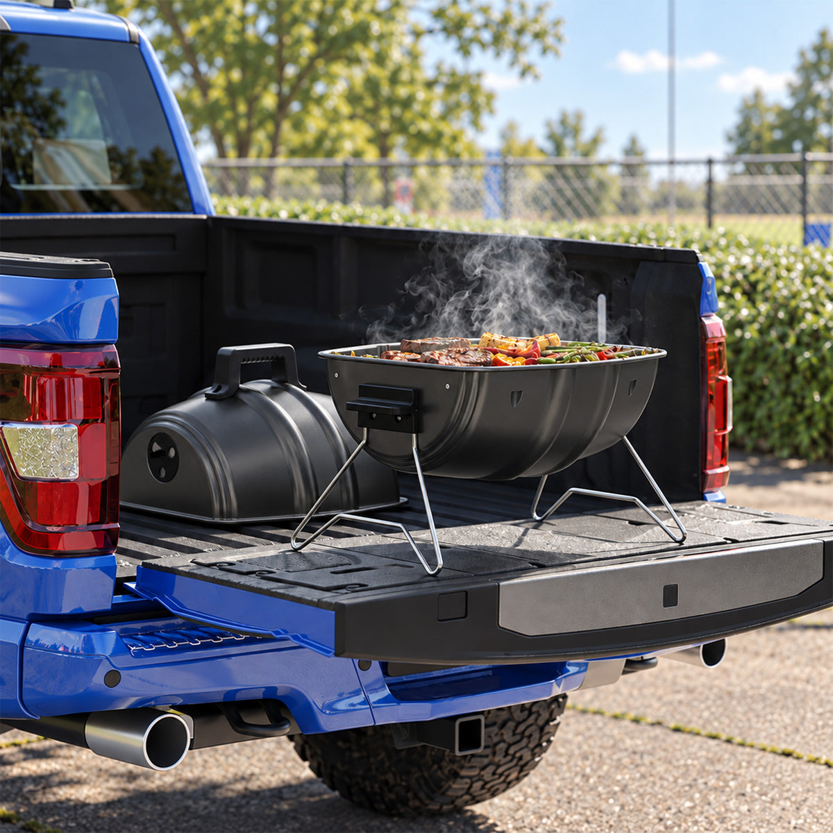 Americana Grills Keg A Que Charcoal BBQ Portable Grill, 186 Square Inch, Black