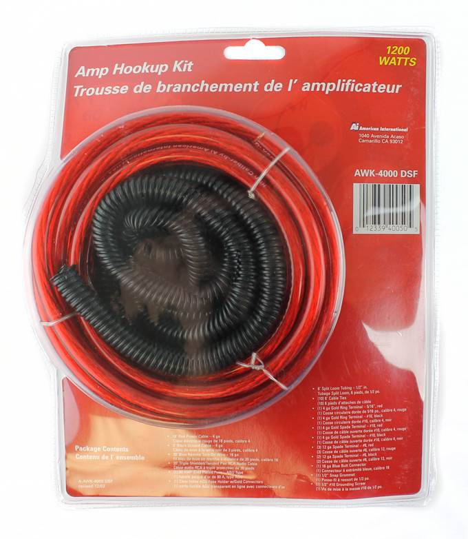 STINGER AWK-4000-DSF 1200W 8-Gauge Ga Amplifier Car Amp Wiring Kit AWK4000DSF