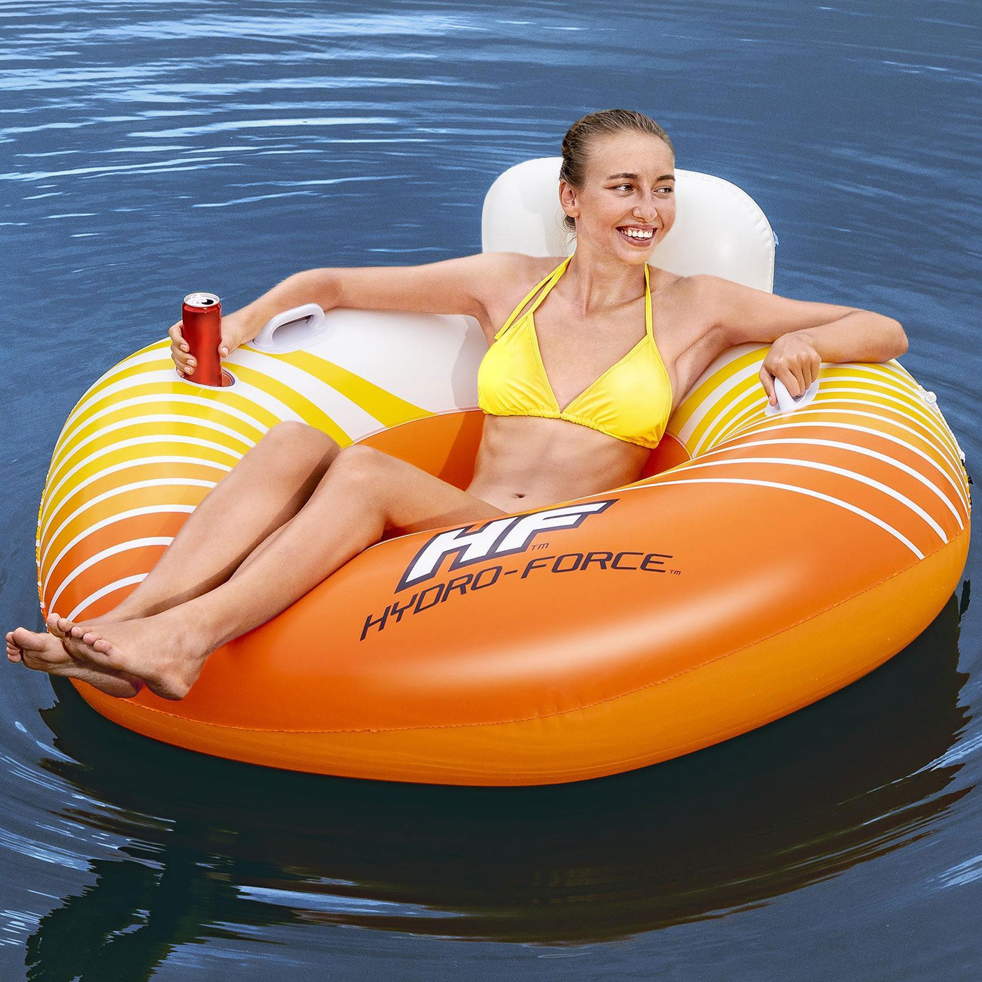 Bestway Hydro-Force Sunkissed Inflatable Tube for Pool, River, Beach, 4 Pack - VMInnovations