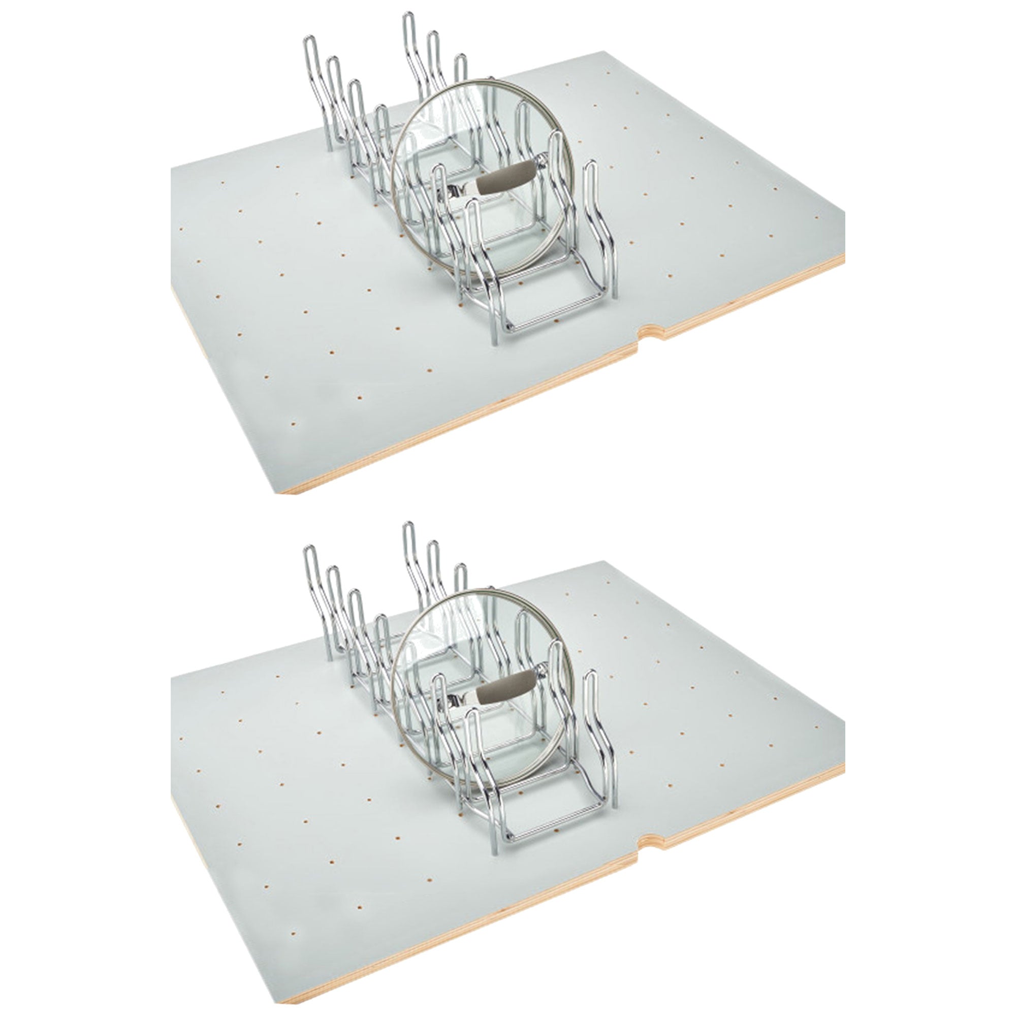 Rev-A-Shelf Kitchen Drawer Lid Organizer for Drawer Peg Boards, 2 Pack, Chrome - VMInnovations