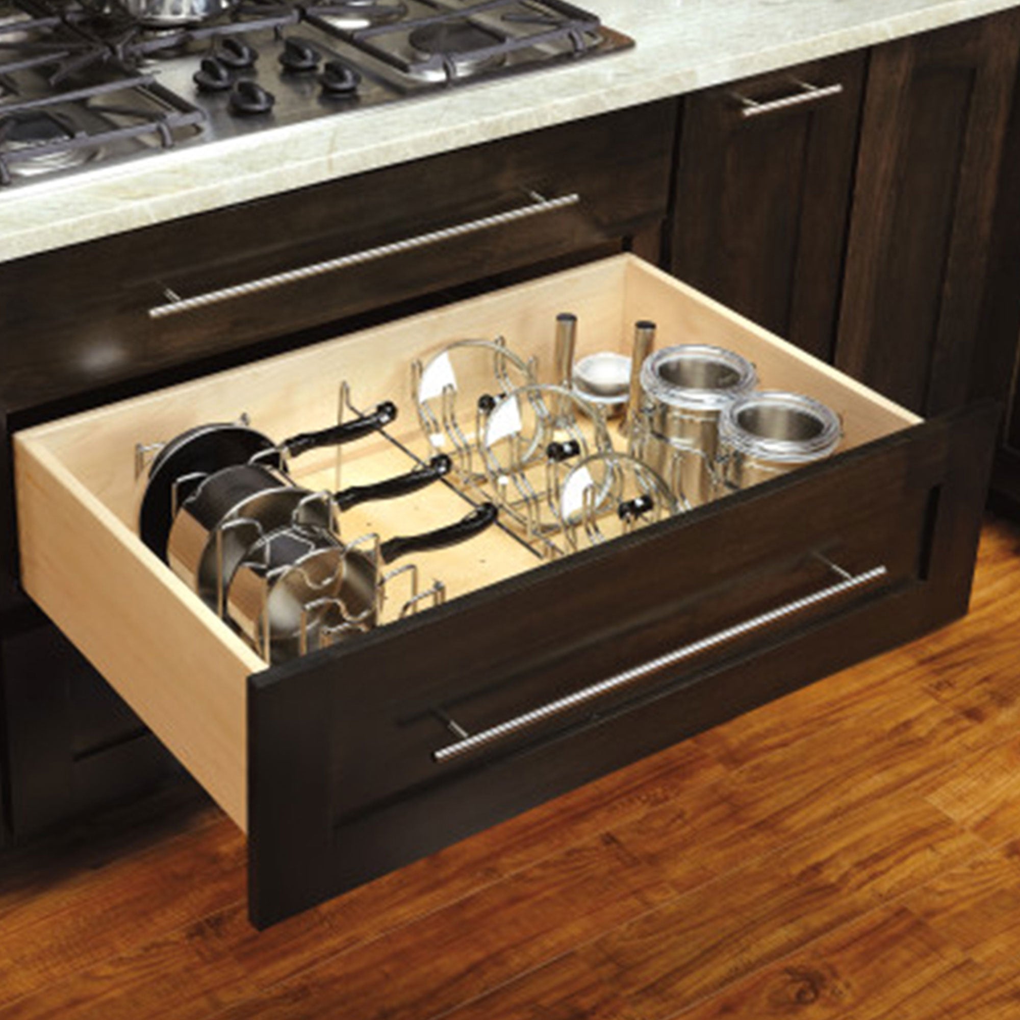Rev-A-Shelf Kitchen Drawer Lid Organizer for Drawer Peg Boards, 2 Pack, Chrome - VMInnovations