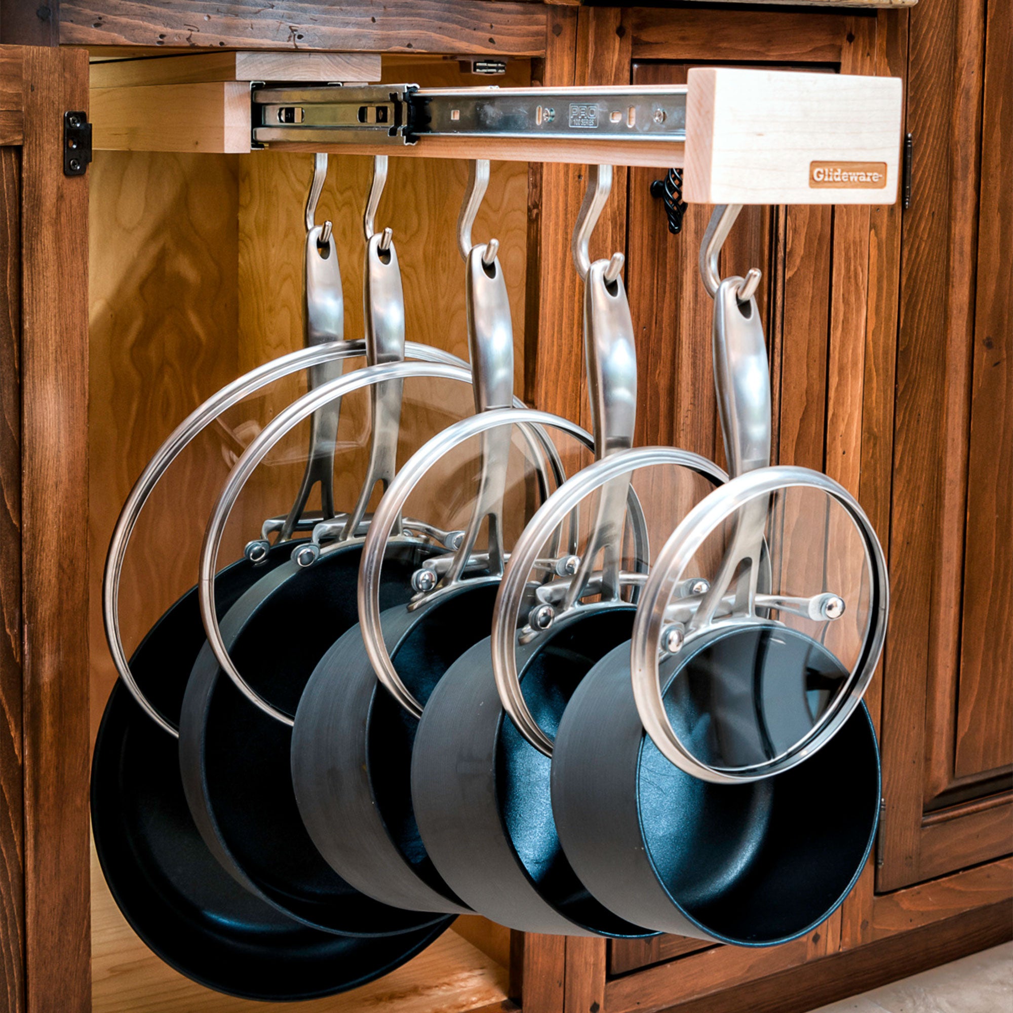 Rev-A-Shelf Pullout Organizer Hooks w/Ball Bearing Slide System, 2 Pack, Natural - VMInnovations