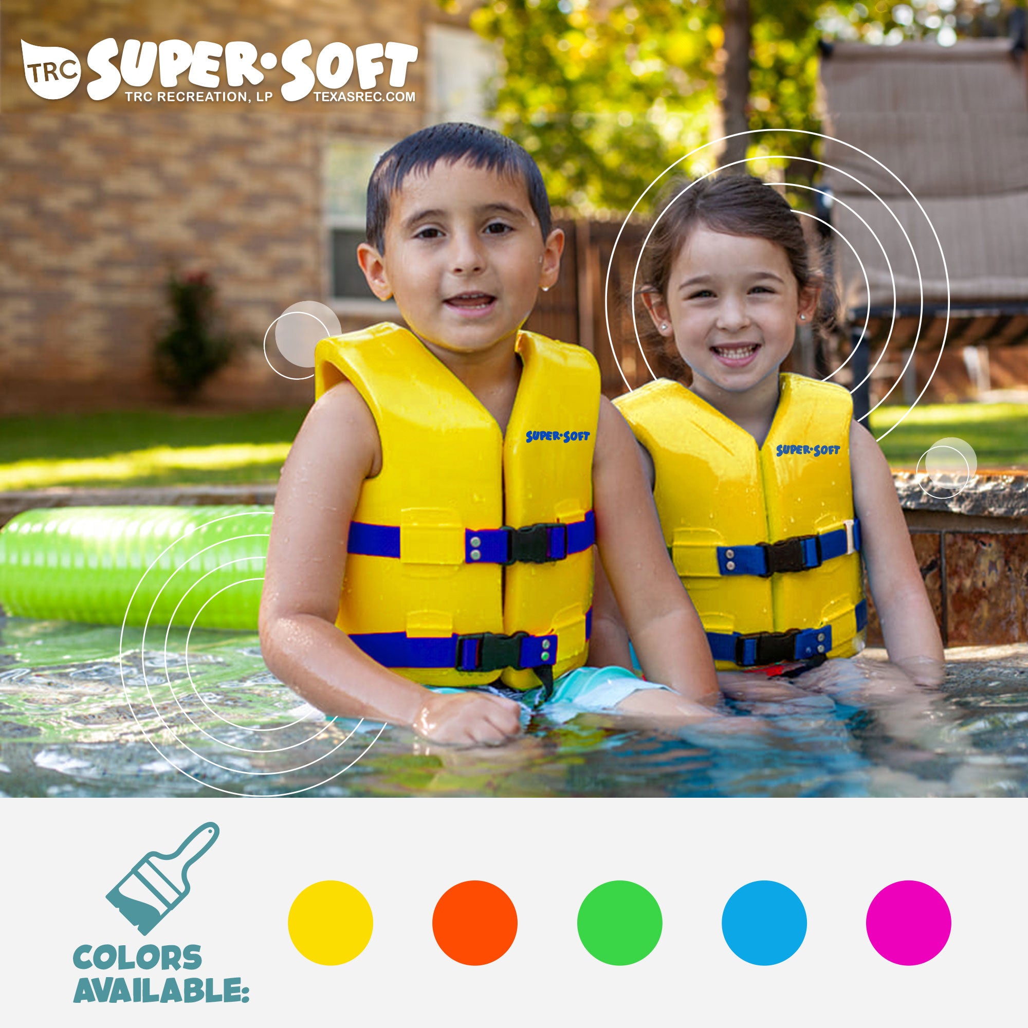 TRC Recreation Super Soft Child Life Jacket Safety Vest, Medium, 2 Pack, Yellow - VMInnovations