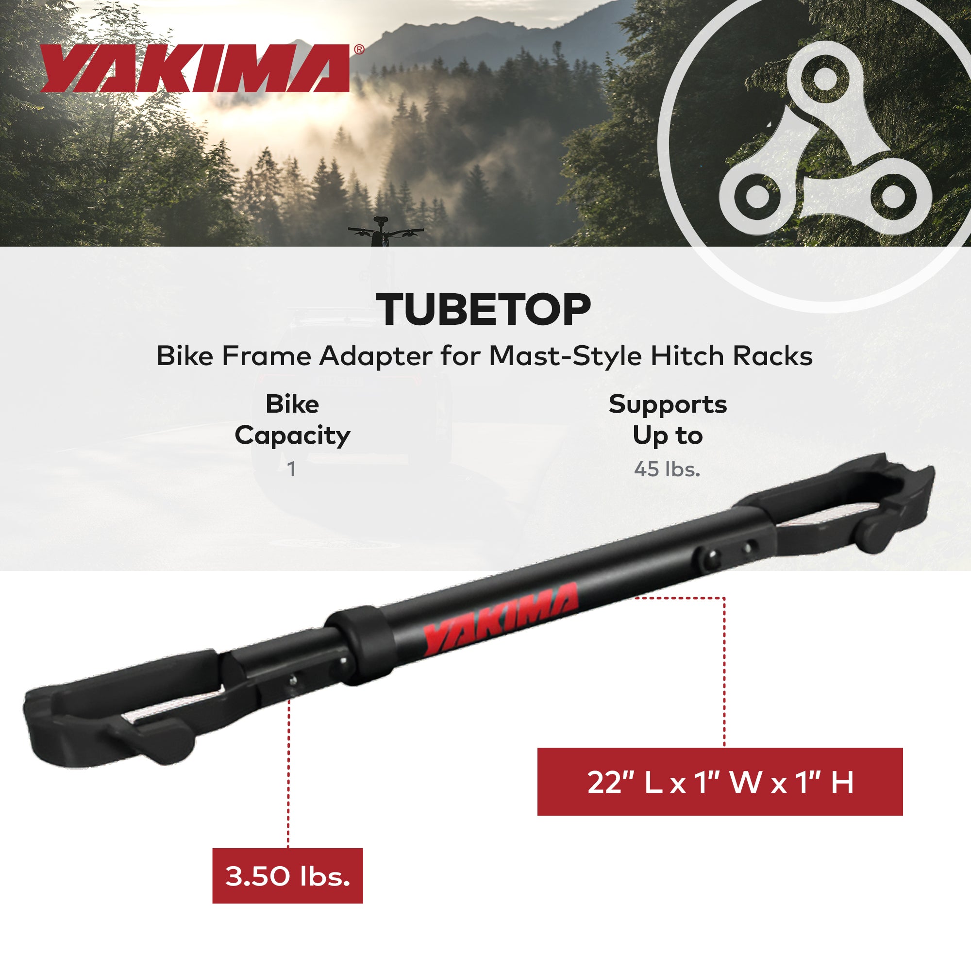 Yakima TubeTop Hitch Mounted Bike Rack with Seat Post Mounting Type, 2 Pack - VMInnovations