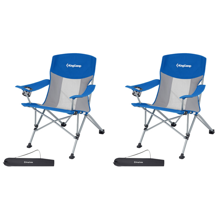 KingCamp Lightweight Foldable Outdoor Camping Lounger Chair, 2 Pack, Blue/Grey - VMInnovations