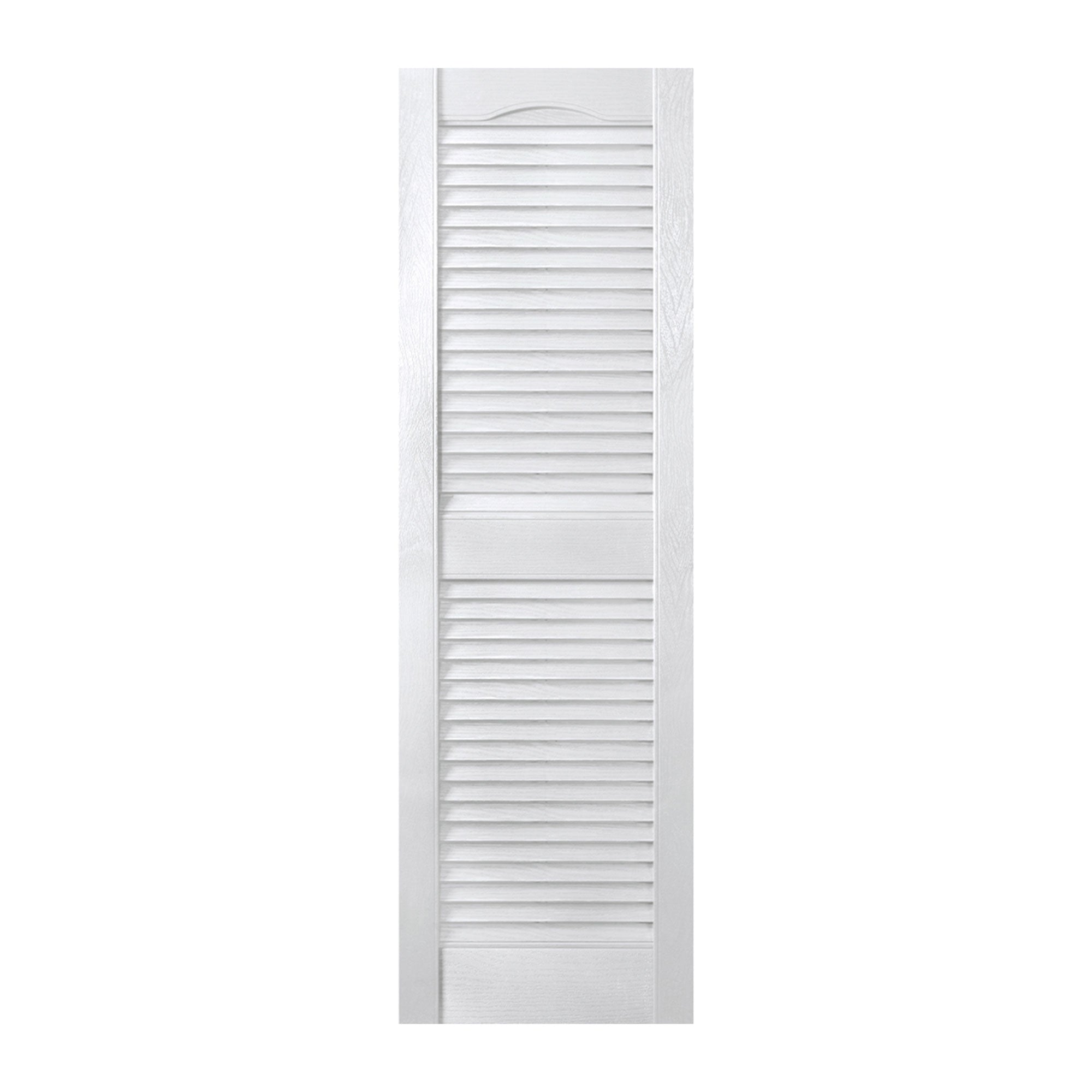 Plastic Development Group 14 x 43 Inch Vinyl Louvered Shutters, 4 Pack, White - VMInnovations