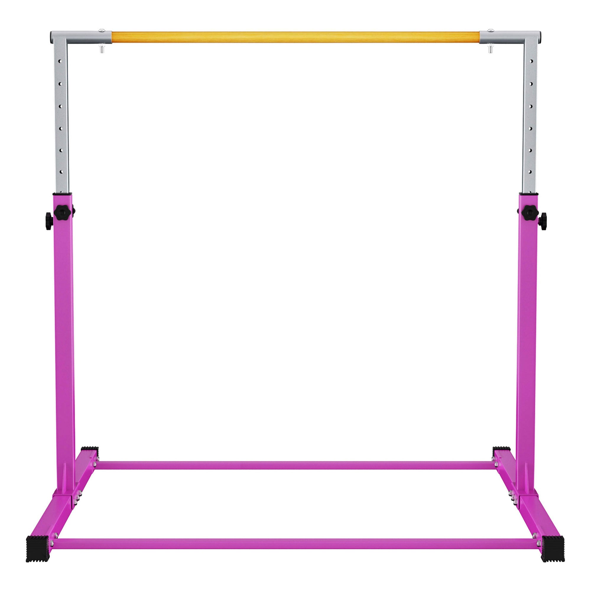 BalanceFrom Fitness 120 x 48 Inch Exercise Mat & Adjustable Gymnastics Bar, Pink - VMInnovations