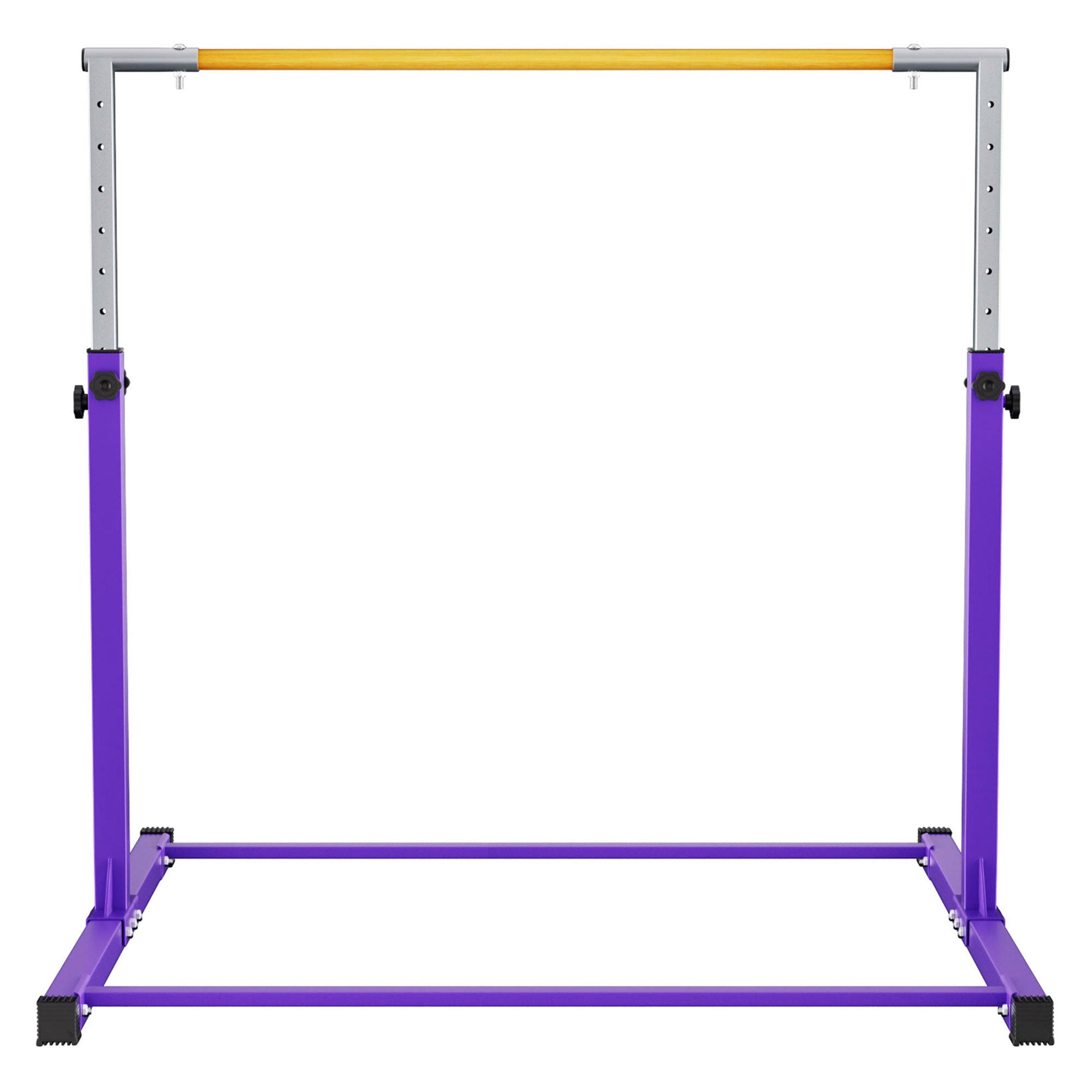 BalanceFrom Fitness 120" x 48" Exercise Mat & Adjustable Gymnastics Bar, Purple - VMInnovations