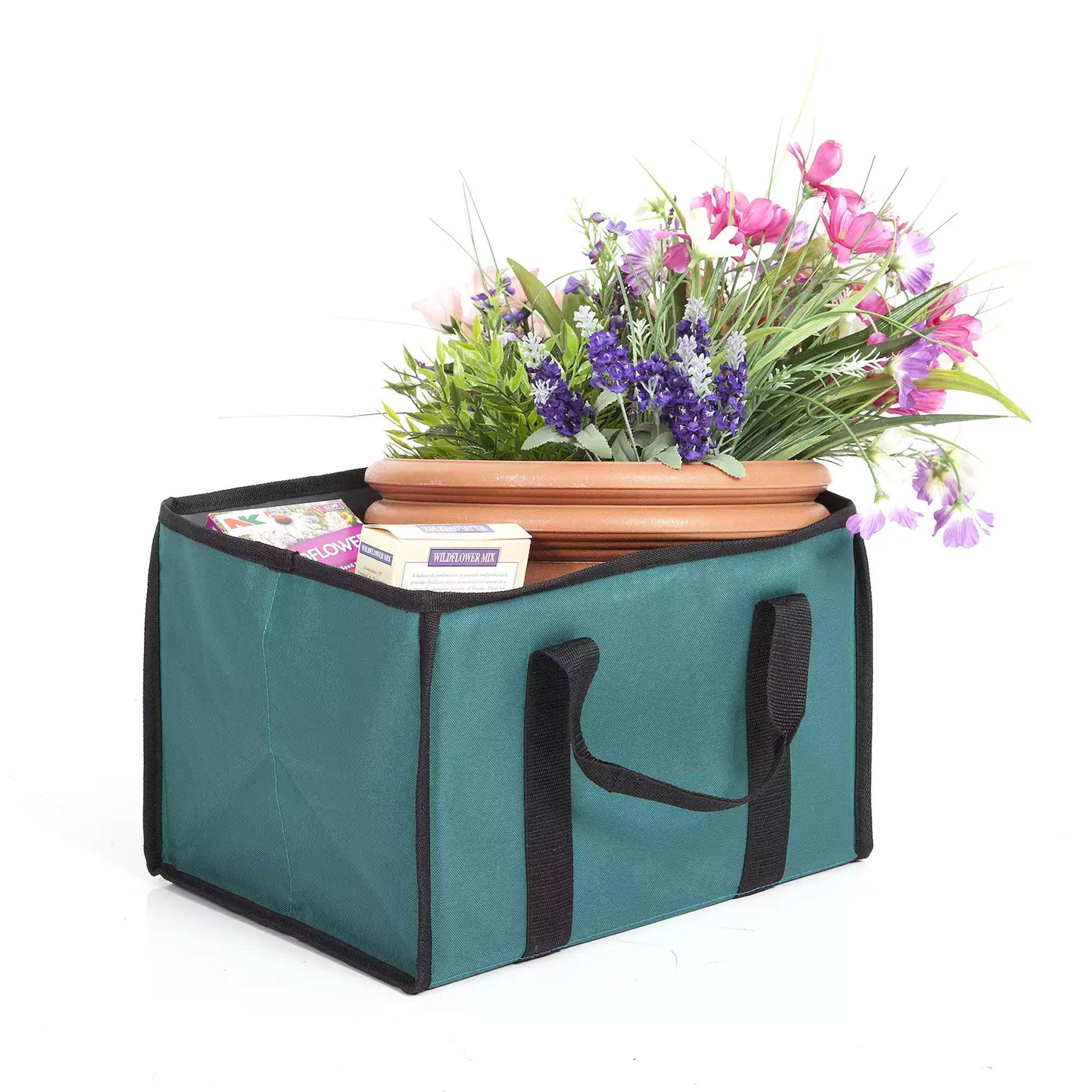 Seina All in One Foldable Garden Wagon with Mulch & Soil Dumper Included, Green - VMInnovations