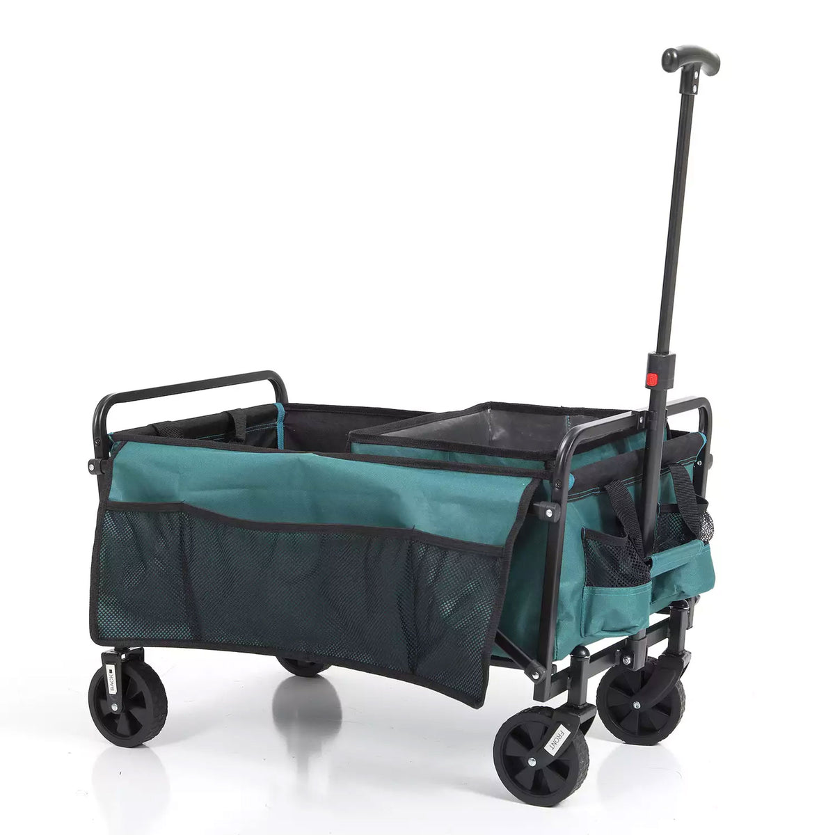 Seina All in One Foldable Garden Wagon with Mulch & Soil Dumper Included, Green - VMInnovations