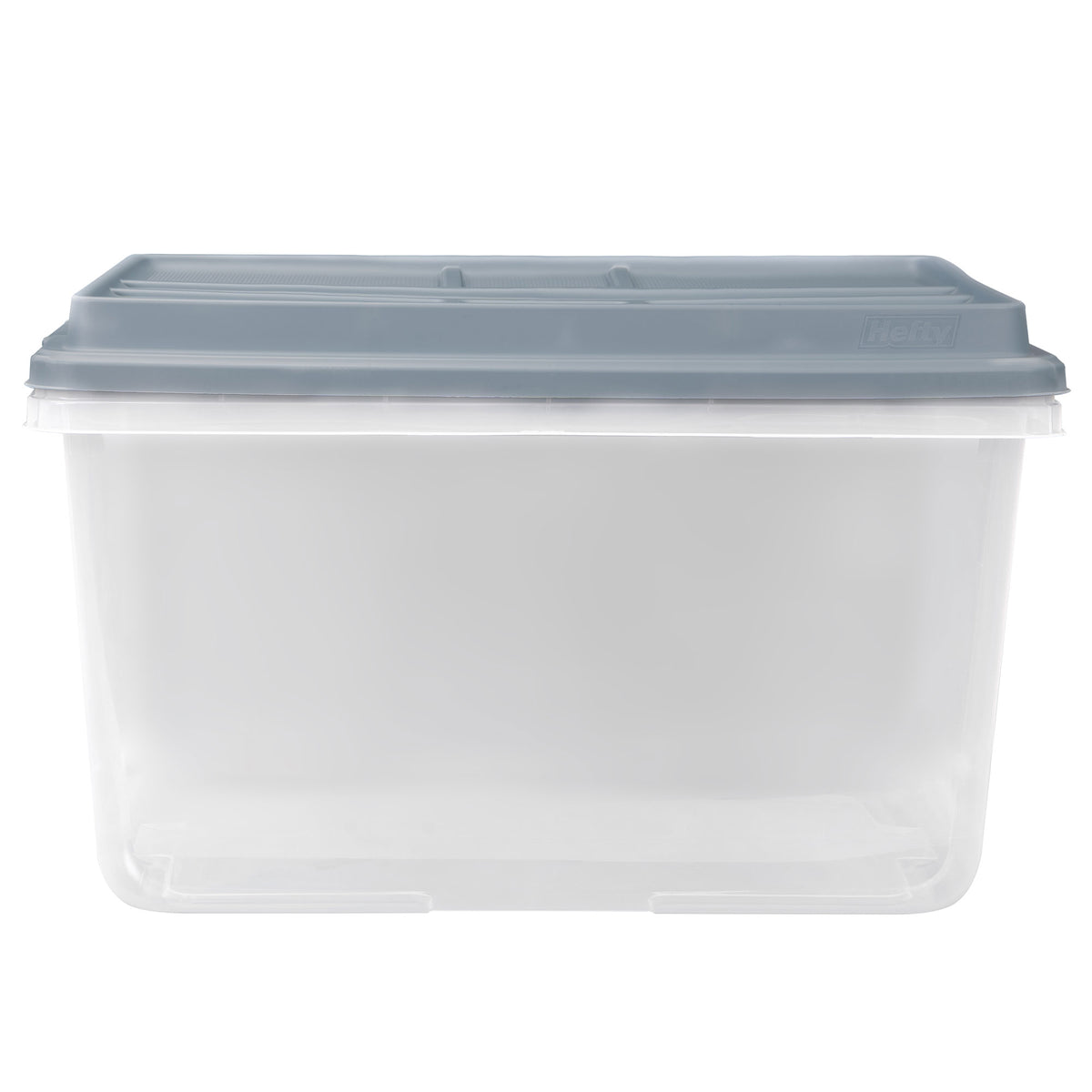 Hefty 72 Qt Hi-Rise Plastic Storage Bin with Lid, 6 Pack, Smoke Blue (Open Box) - VMInnovations
