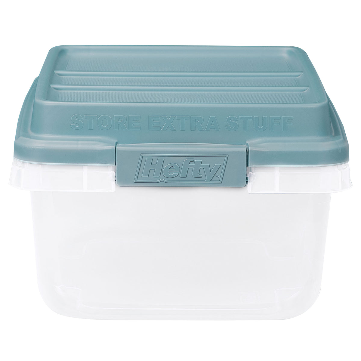 Hefty 18 Qt Hi-Rise Stackable Plastic Storage Bin W Lid, 8 Pk, Smoke Blue (Used)