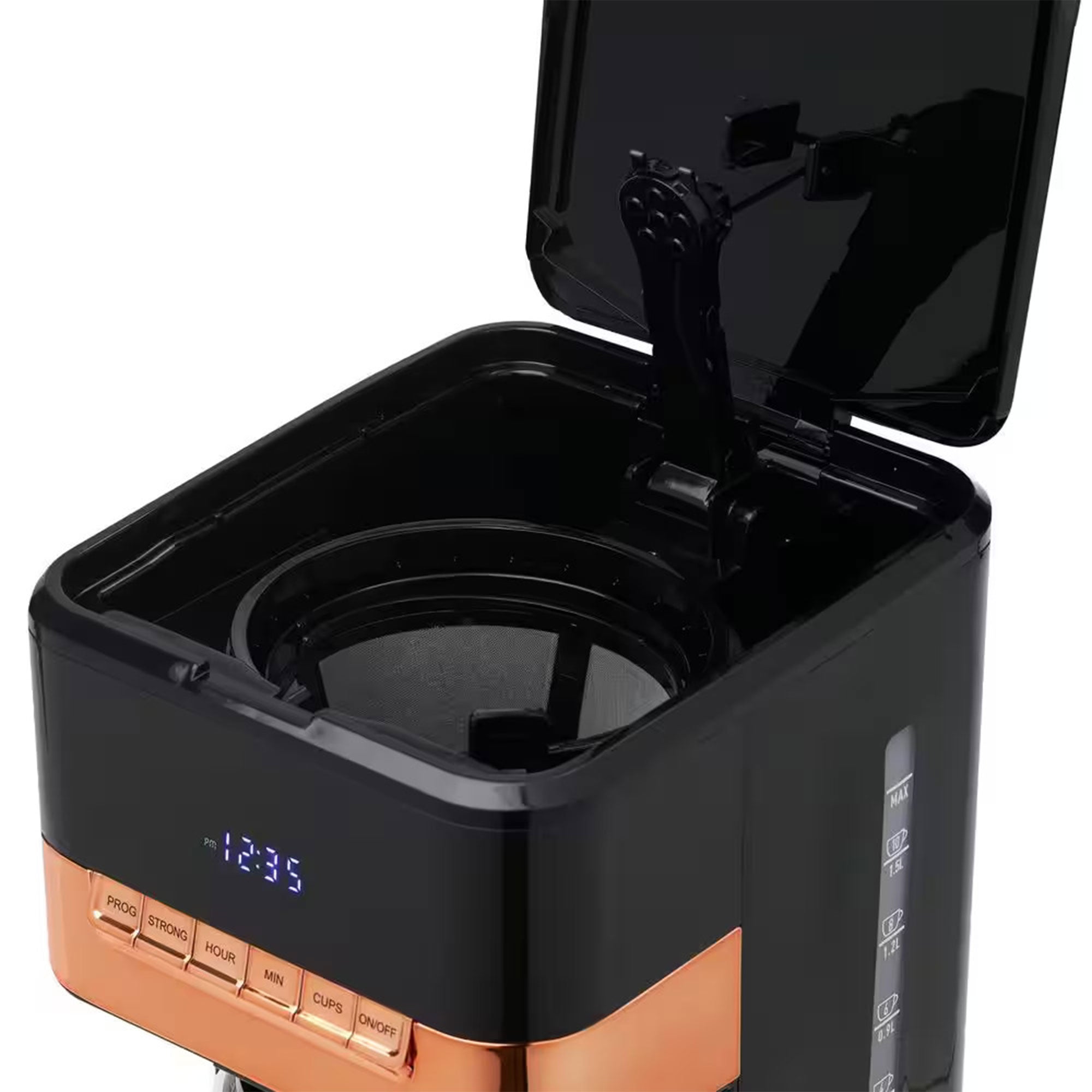 Haden 12 Cup Programmable Digital Coffee Maker, Black/Copper (Used) - VMInnovations