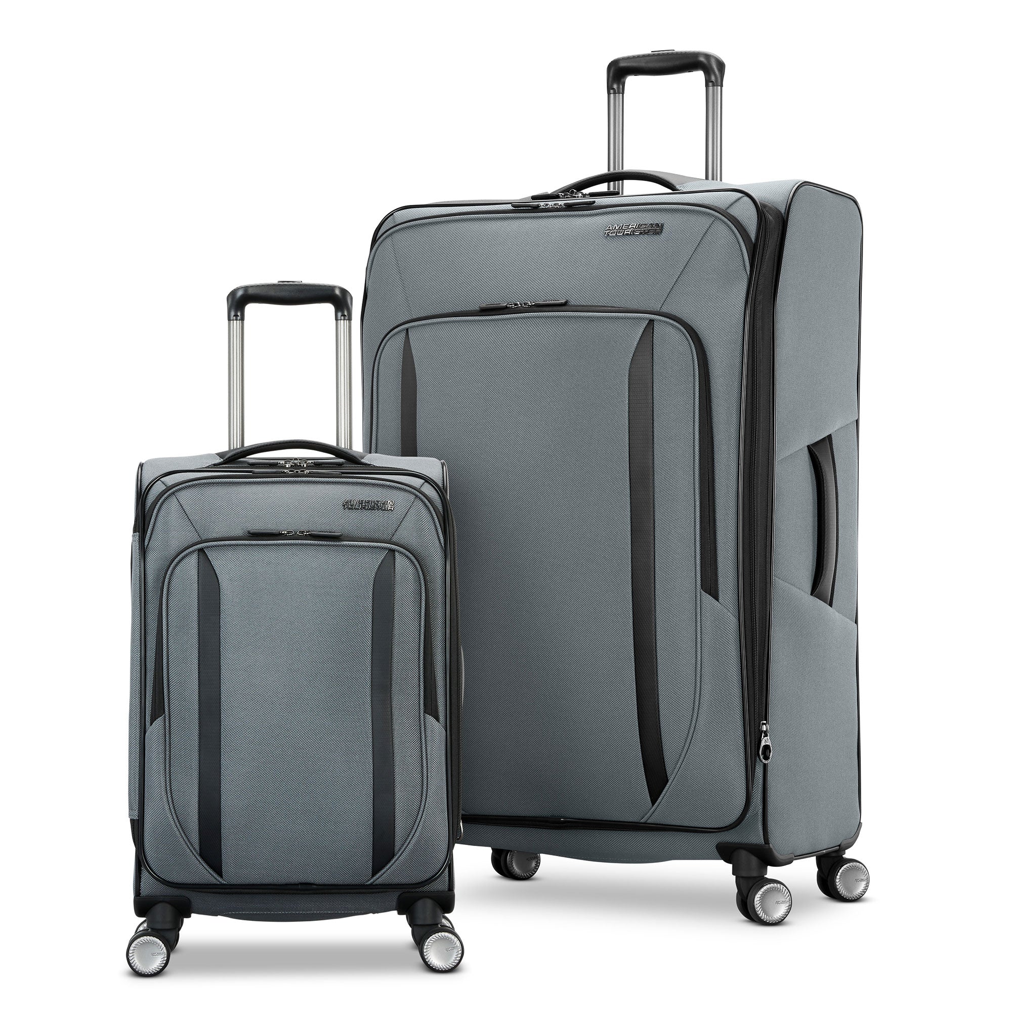 American Tourister Dash XLT 2 Piece Carry On and Large Spinner Luggage, Graphite - VMInnovations