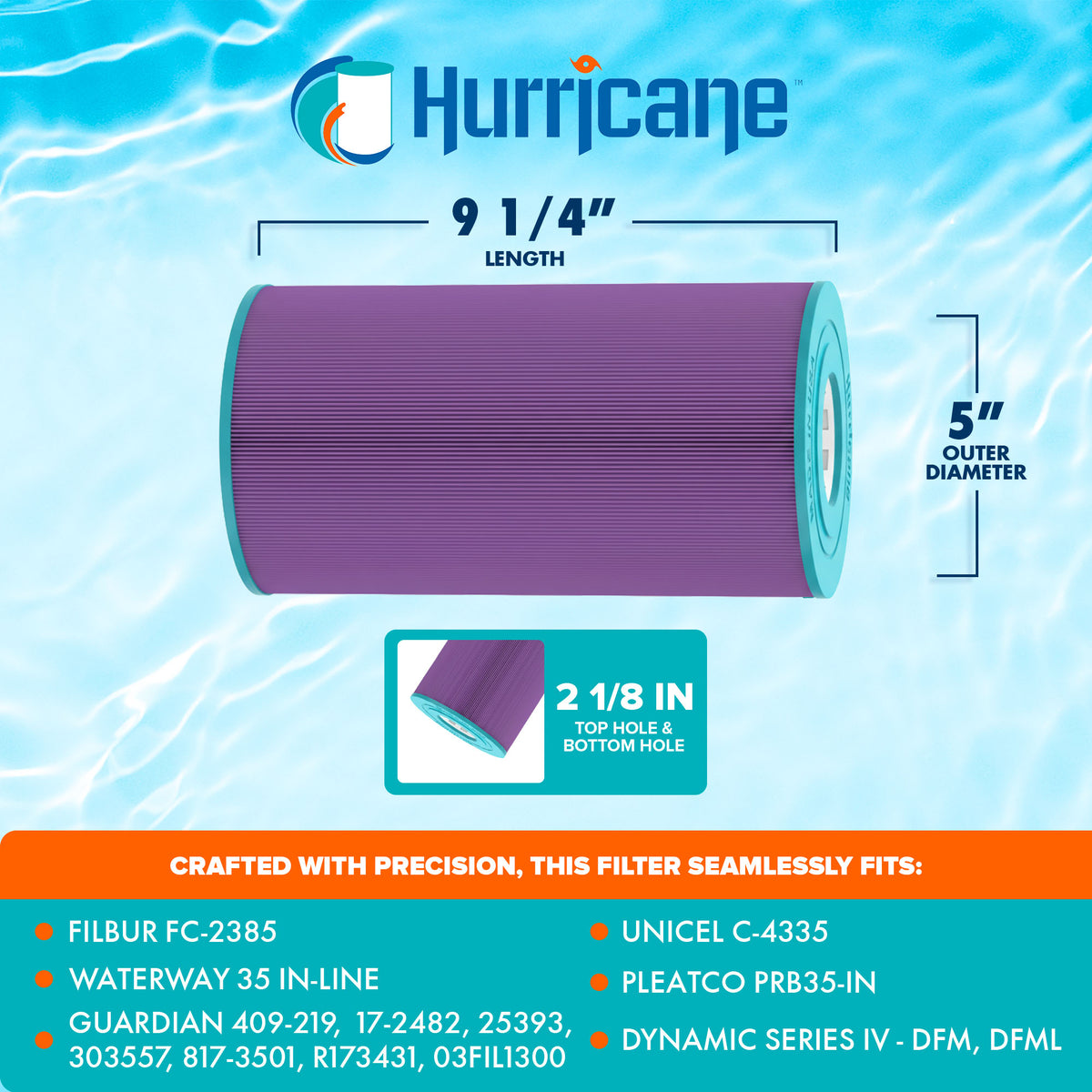 Hurricane Filters HF4335-01P Platinum Purple Spa Filter Cartridge Replacement