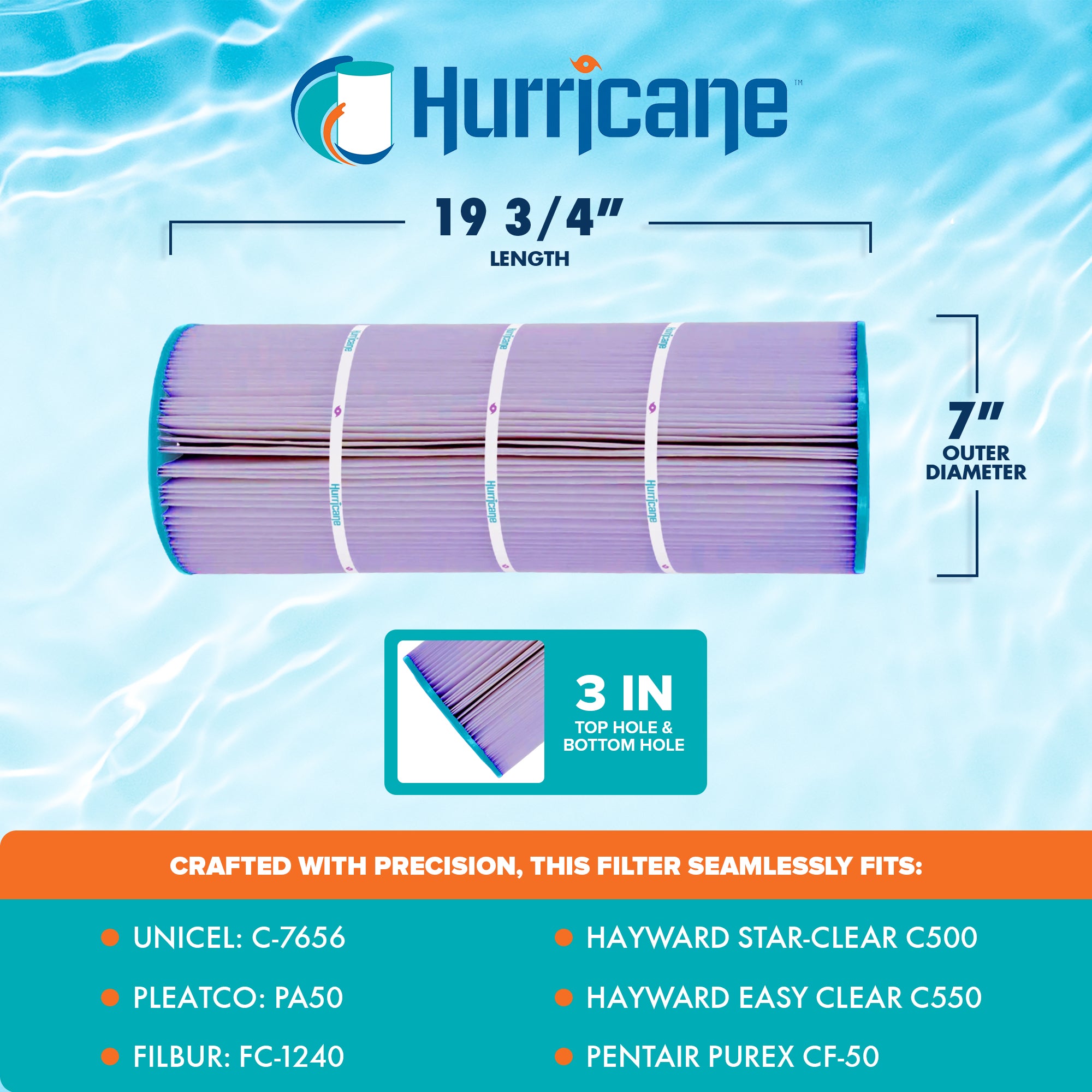 Hurricane Filters HF7656-01P Purple Spa Filter Cartridge Replacement (Open Box) - VMInnovations