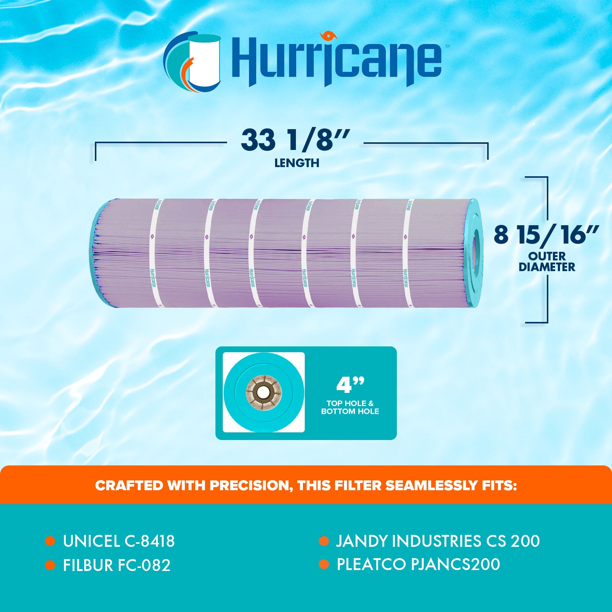 Hurricane 2 Pack HF8418-01P Platinum Purple Spa Filter Cartridge Replacement