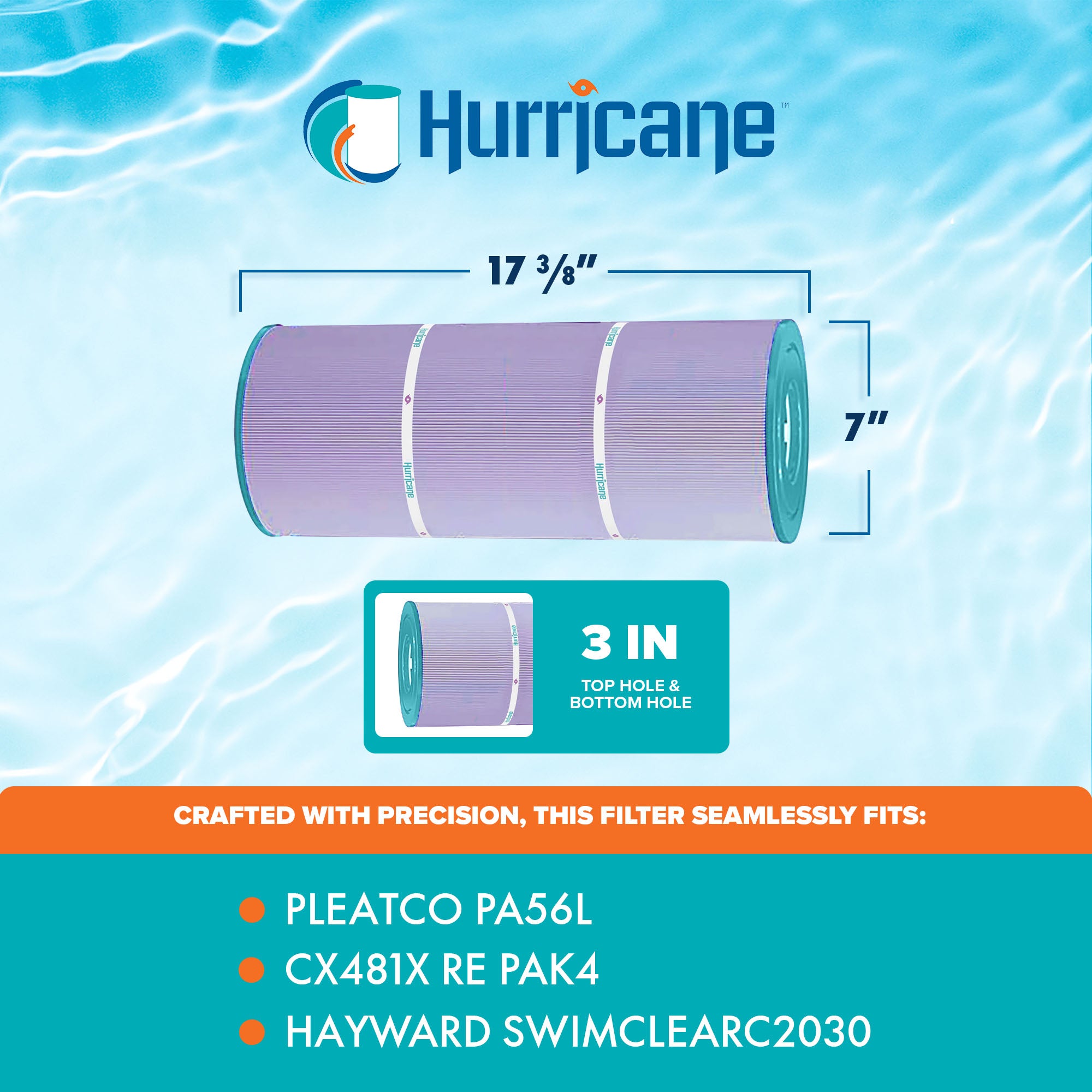 Hurricane 8 Pack HF56SV-04P Platinum Purple Pool Filter Cartridge Replacement