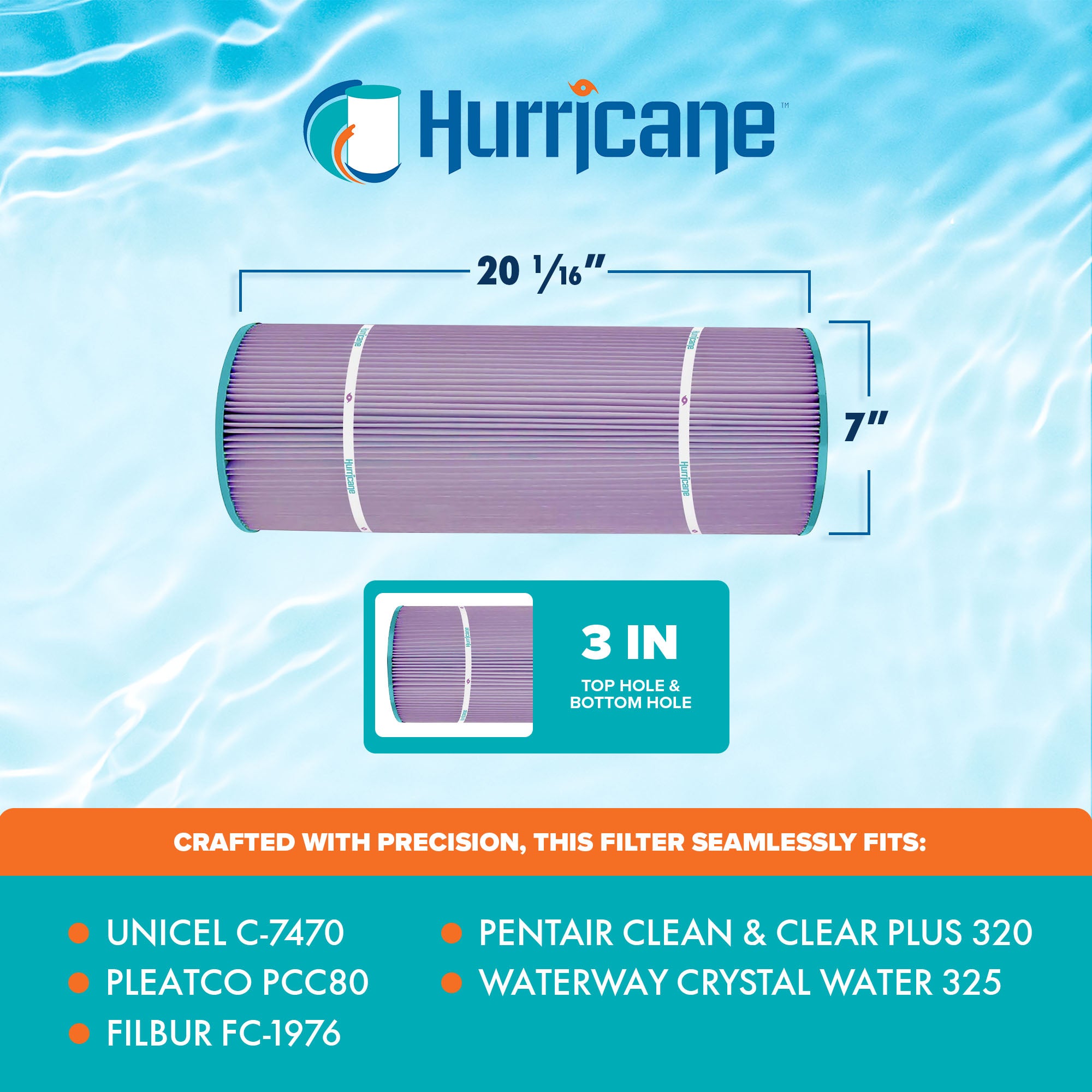 Hurricane 4 Pack HF7470-04P Platinum Purple Pool Filter Cartridge (Open Box) - VMInnovations