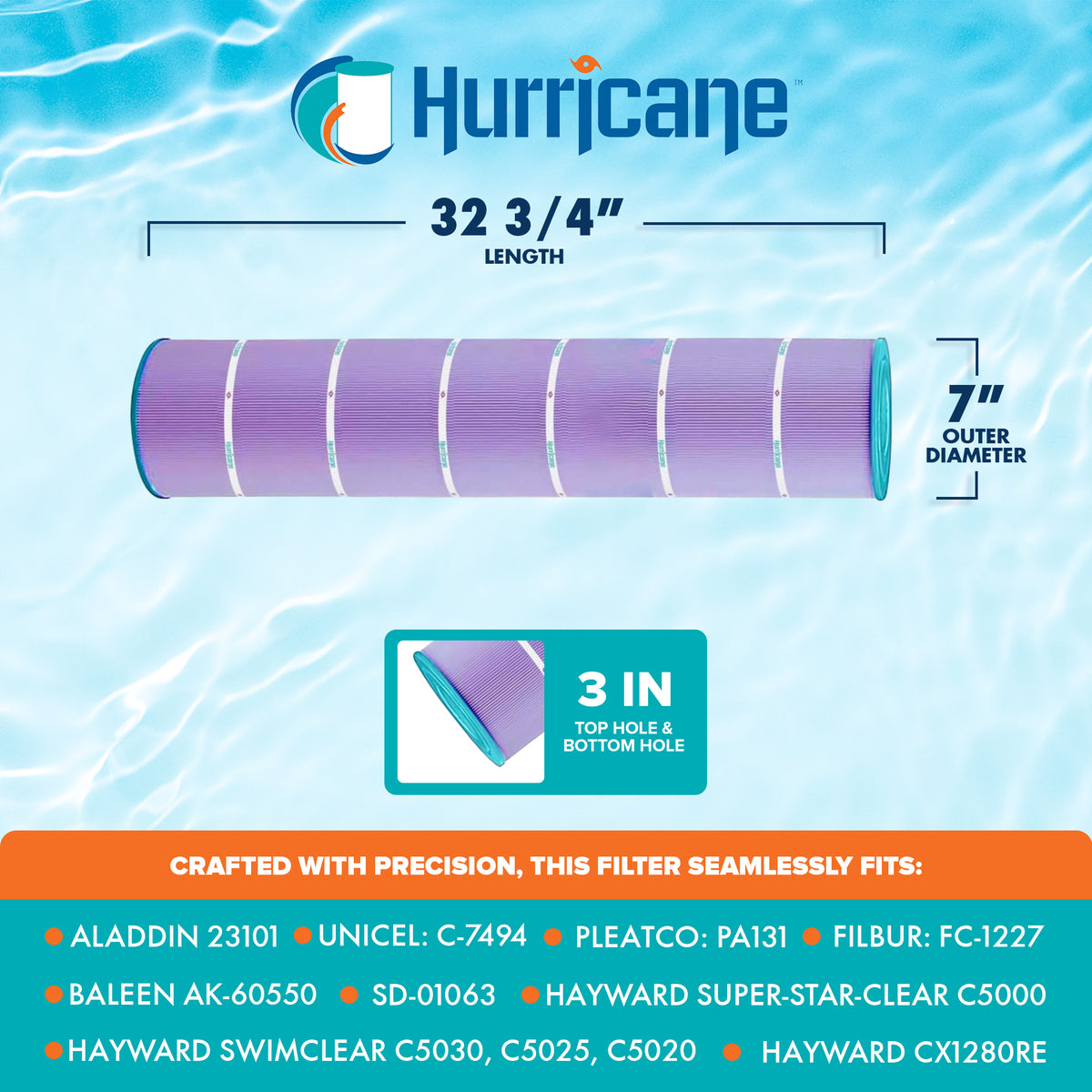 Hurricane 8 Pack HF7494-04P Purple Platinum Pool Filter Cartridge Replacement
