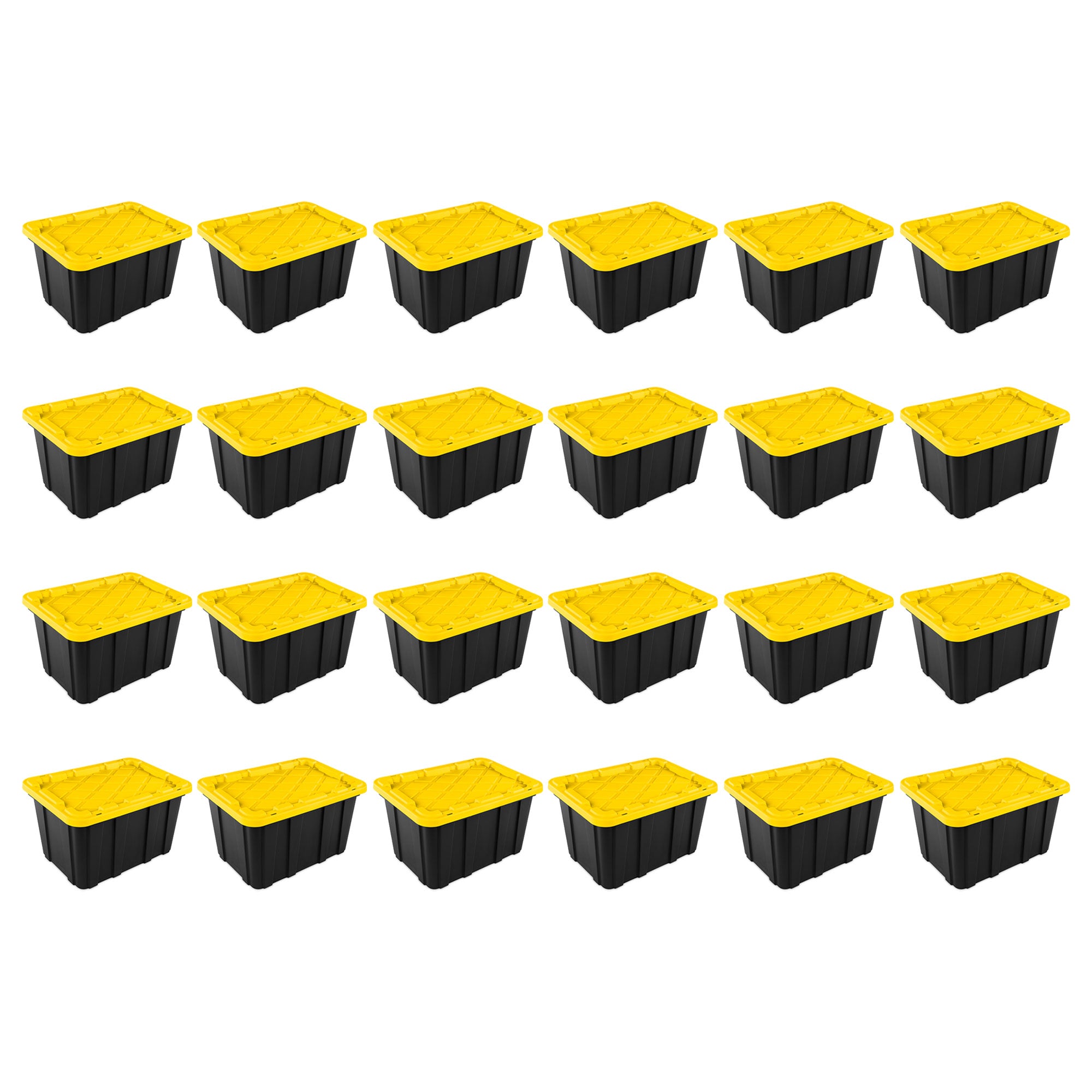 Sterilite 27 Gallon Industrial Stackable Storage Tote Lidded Containers, 24 Pack - VMInnovations