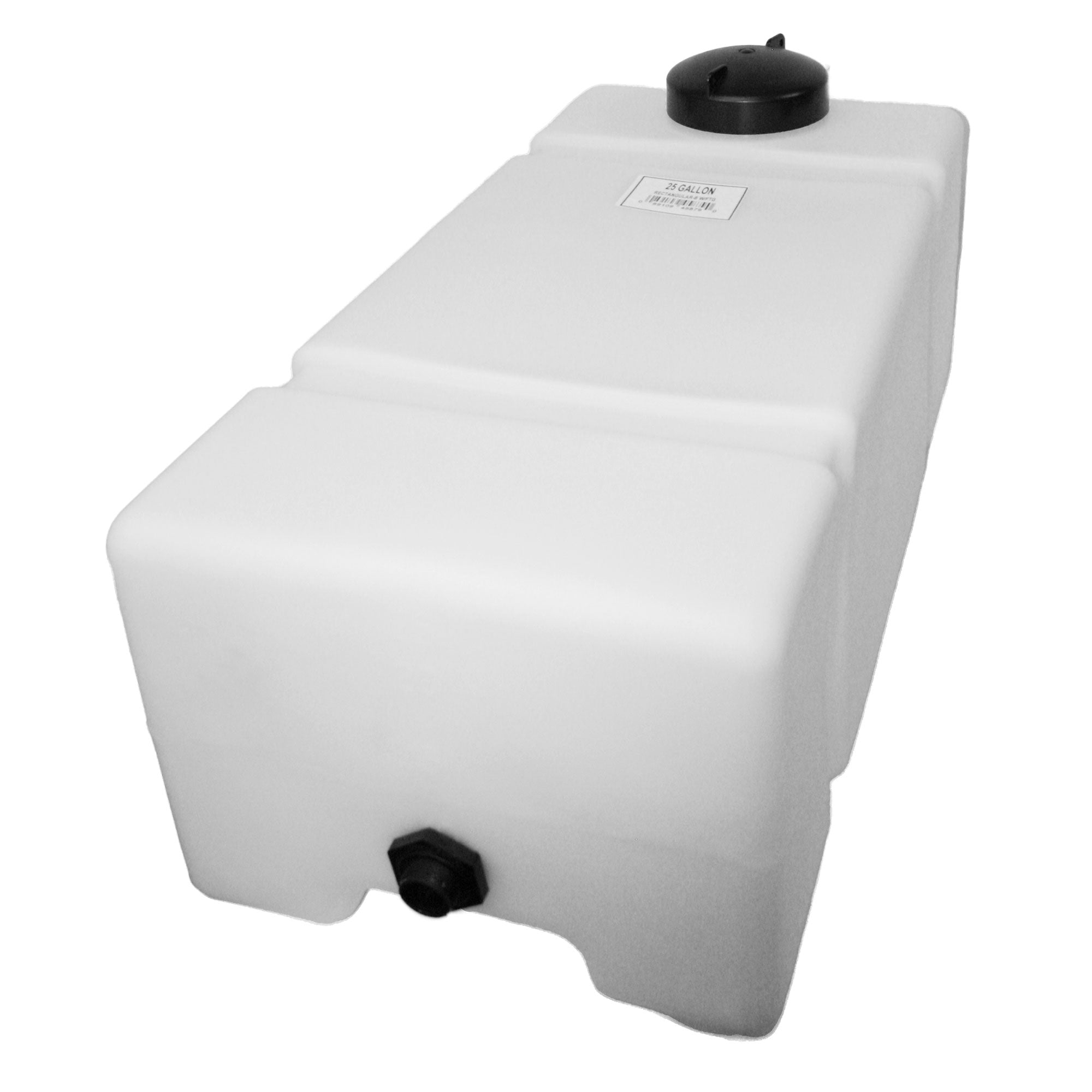 Norwesco 25 Gallon Rectangular Flat Bottom Utility Tank for Lawn Care, White
