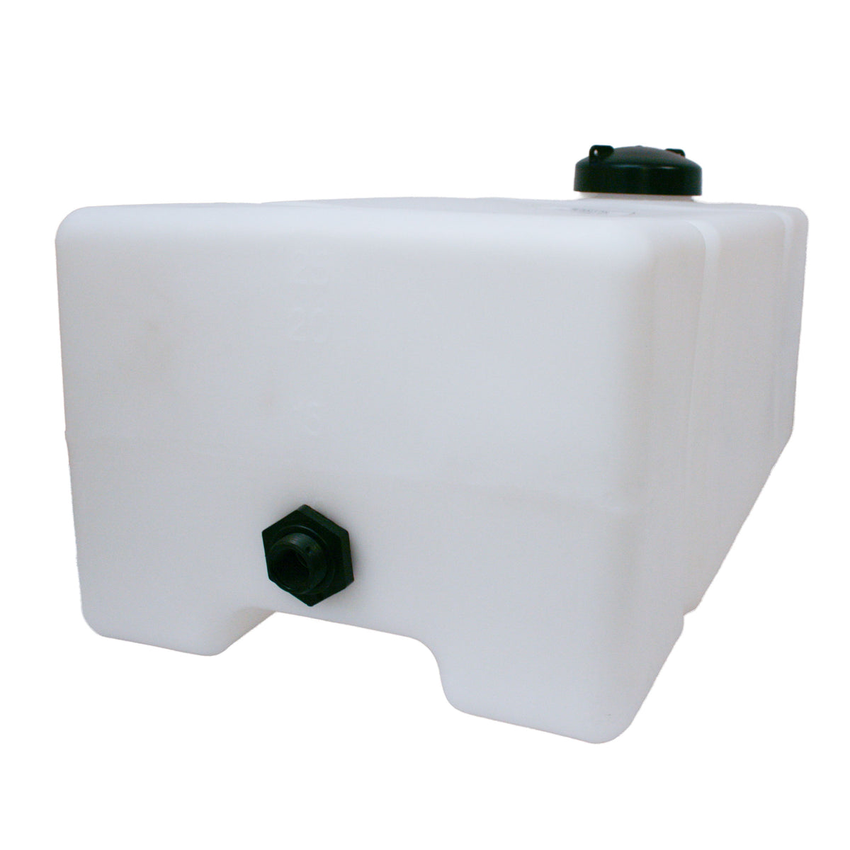 Norwesco 25 Gallon Rectangular Flat Bottom Utility Tank for Lawn Care, White
