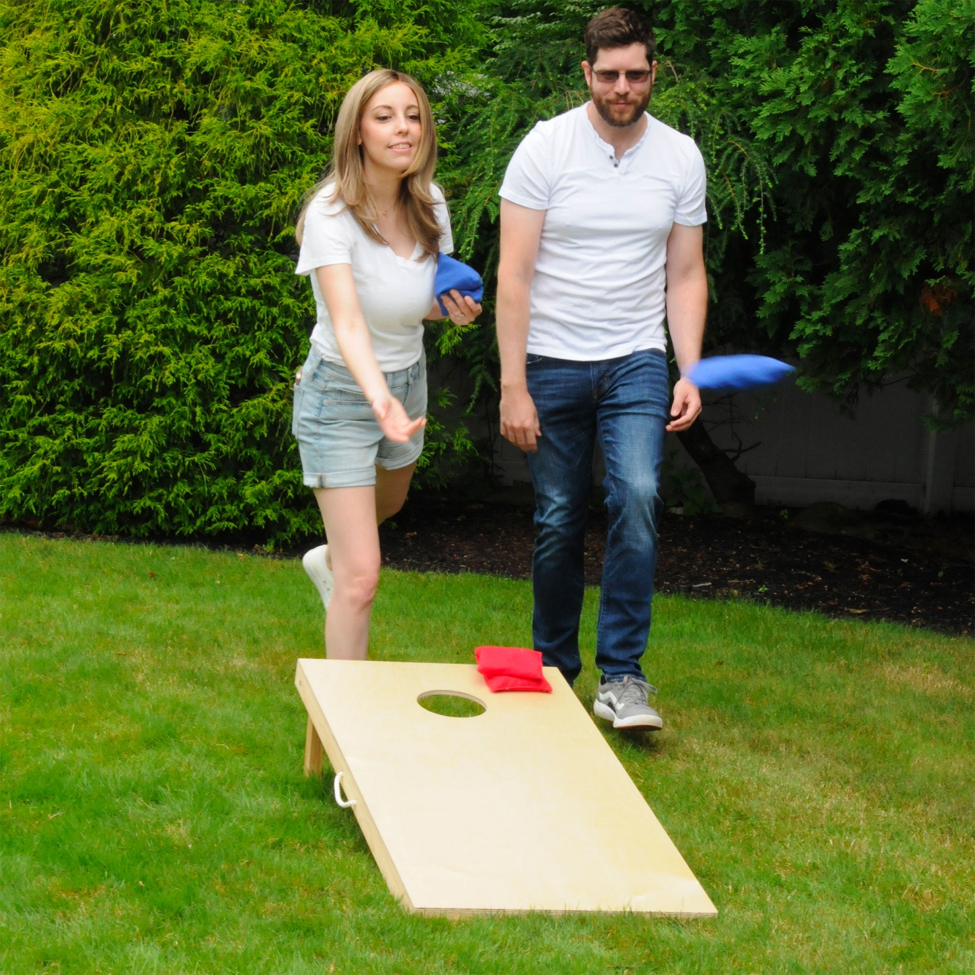 Driveway Games Traditional Wood Cornhole Game w/ All Weather Storage Bag, 4'x2'