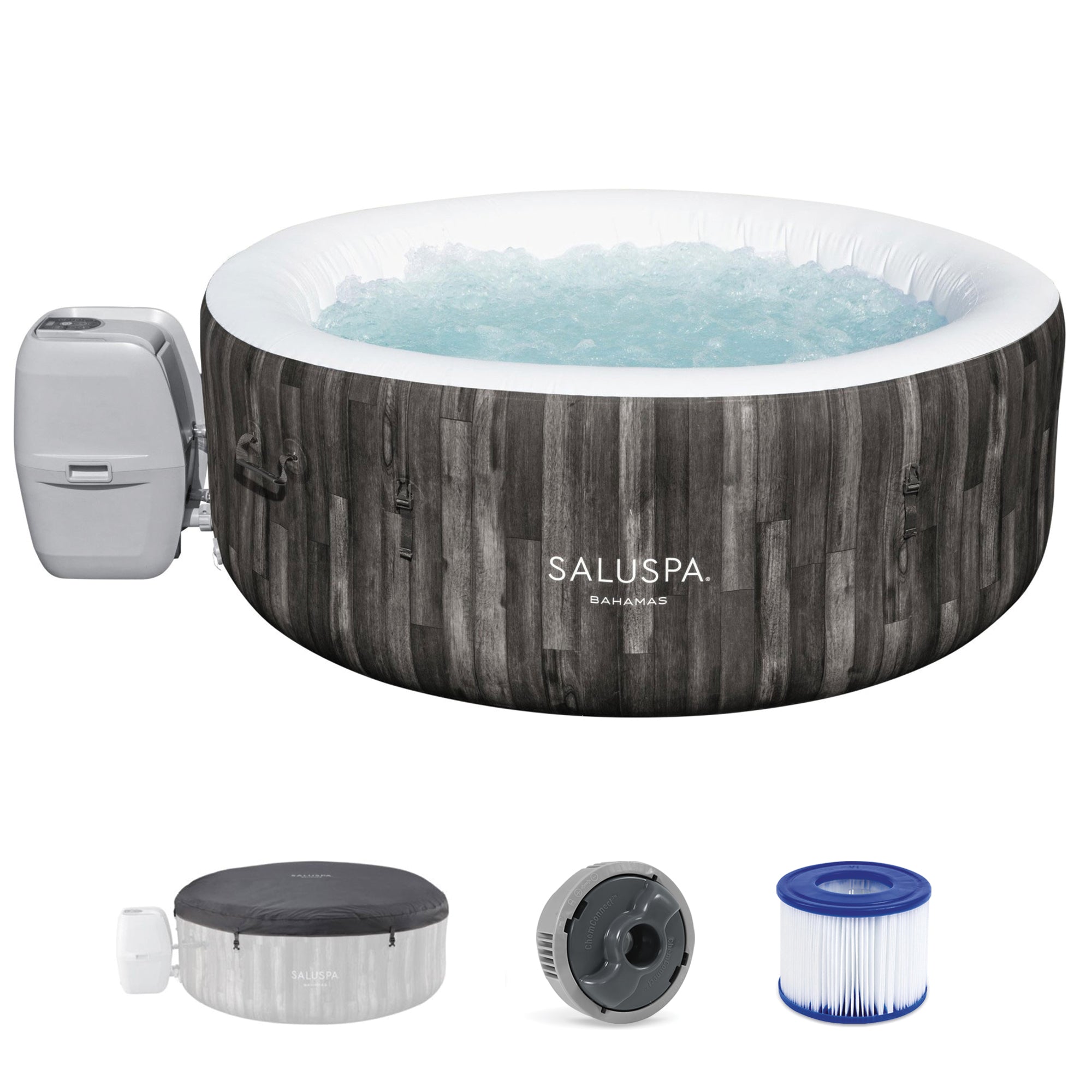 Bestway SaluSpa Bahamas 4Person Inflatable HotTub Energy-Efficient Spa(Open Box) - VMInnovations