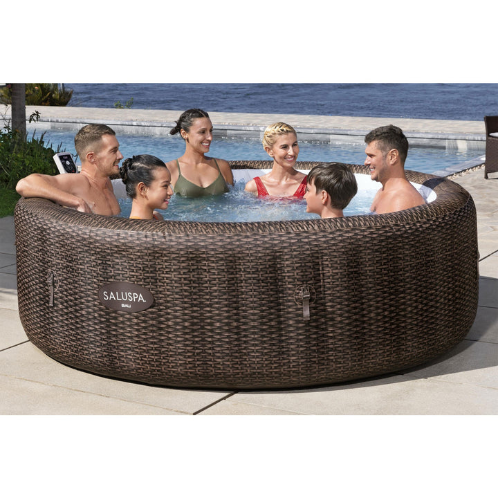 Bestway SaluSpa Bali Smart AirJet Inflatable Hot Tub w/ EnergySense Cover, Brown