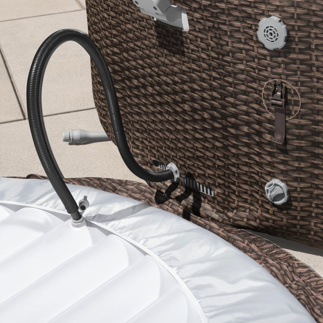 Bestway SaluSpa Bali Smart AirJet Inflatable Hot Tub w/ EnergySense Cover, Brown