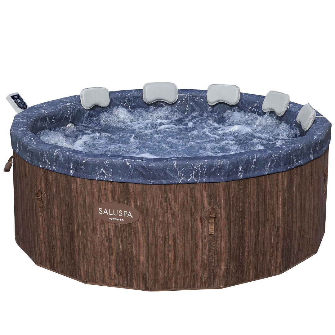 Bestway SaluSpa Toronto 5-7 Person Energy-Efficient AirJet Hot Tub, App, Brown