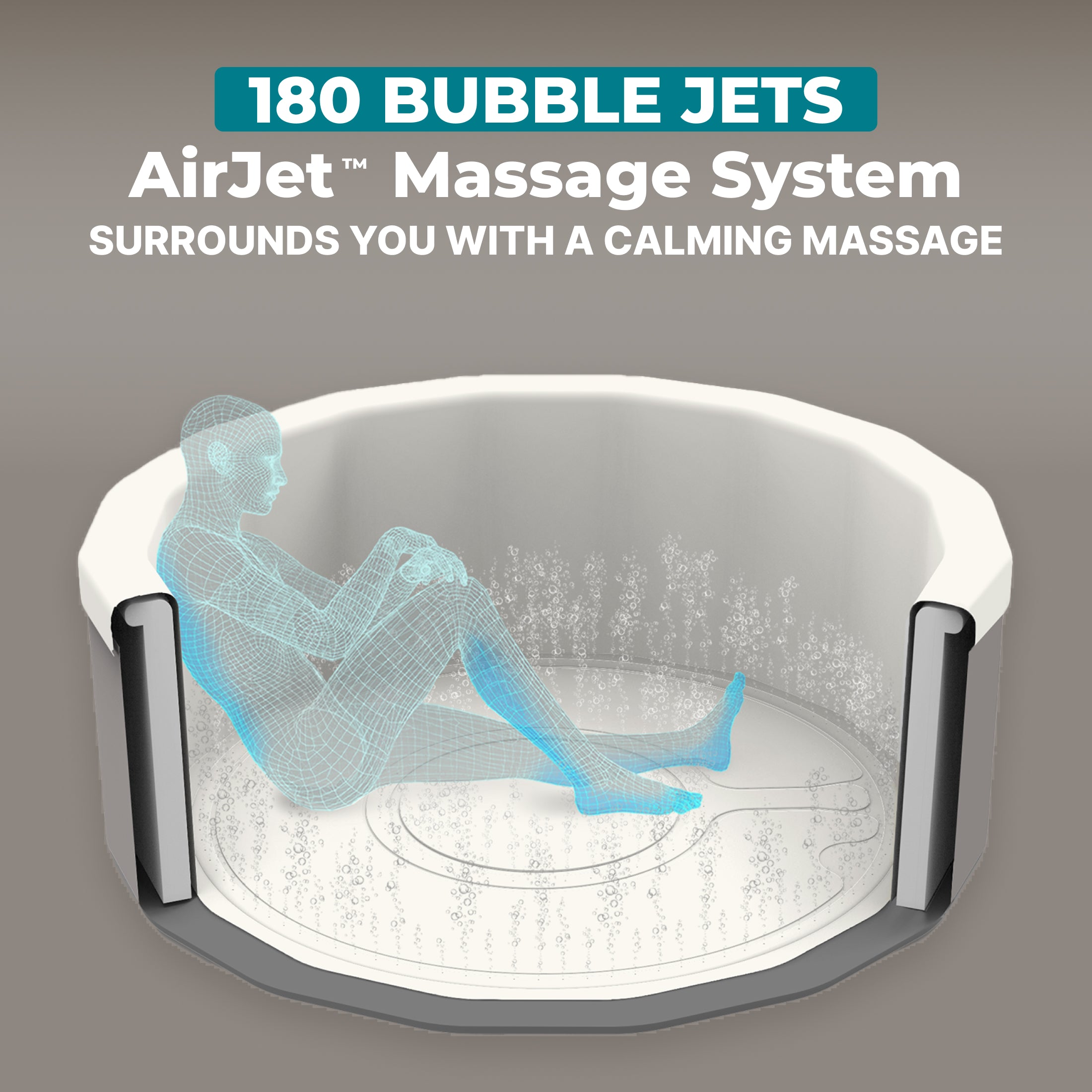 Bestway Toronto 5-7 Person Energy-Efficient AirJet Hot Tub, App (Open Box)