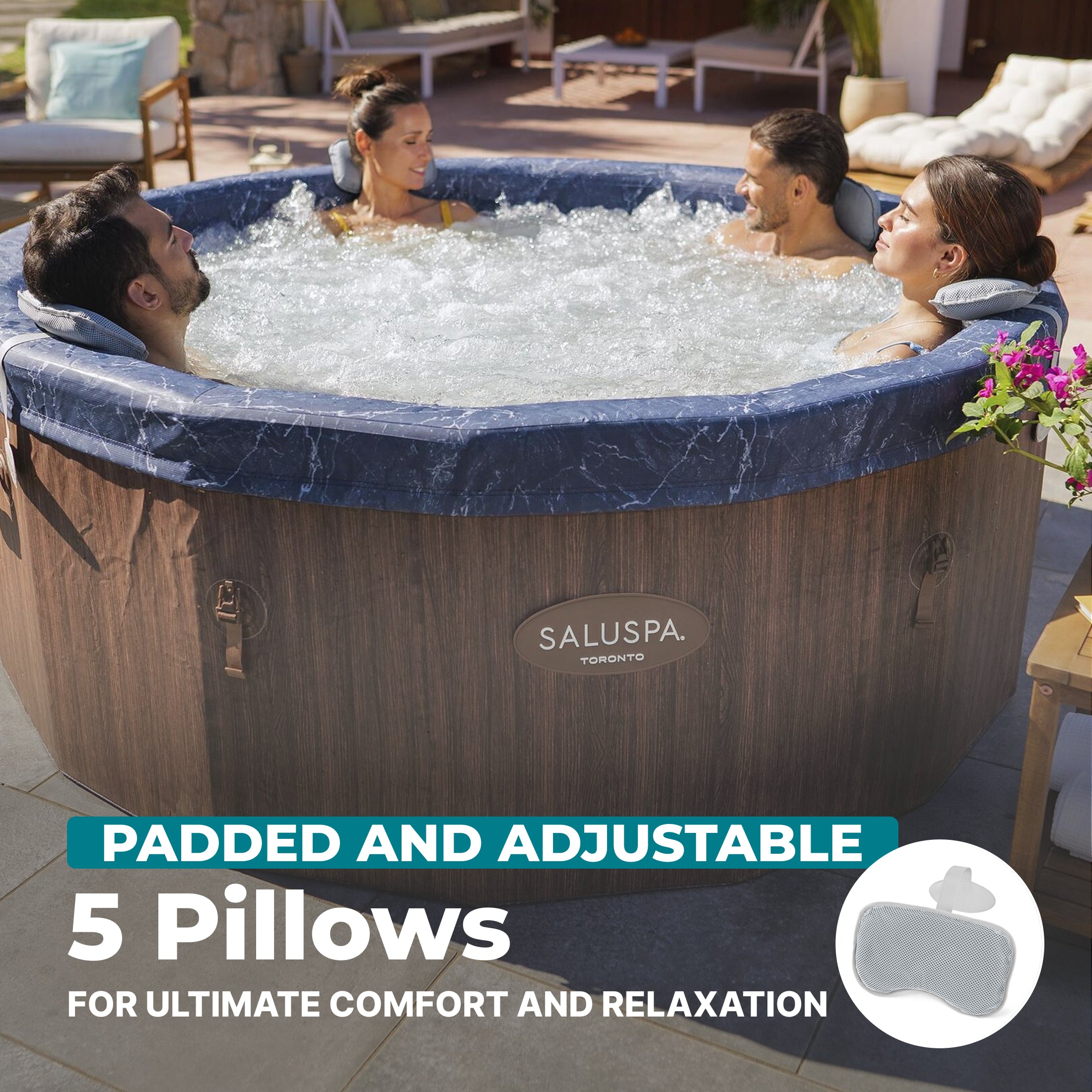 Bestway Toronto 5-7 Person Energy-Efficient AirJet Hot Tub, App (Open Box)