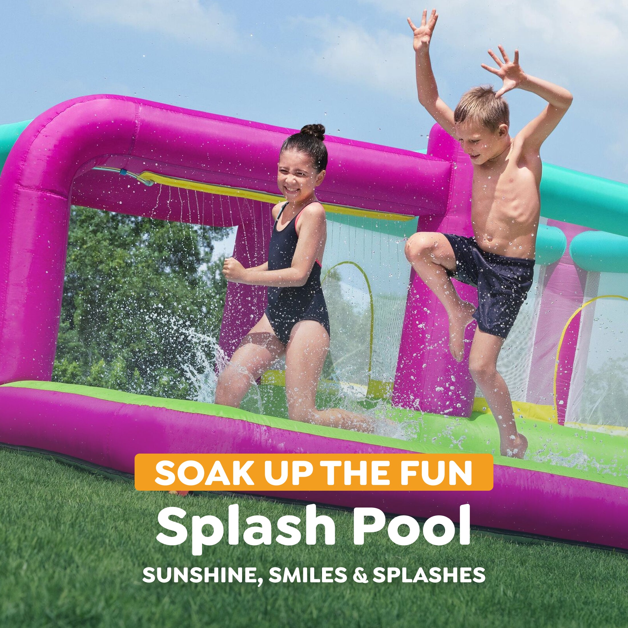 Bestway H2OGO! Bouncin' Bay Kids Inflatable Mega Water Park Outdoor Splash Pool