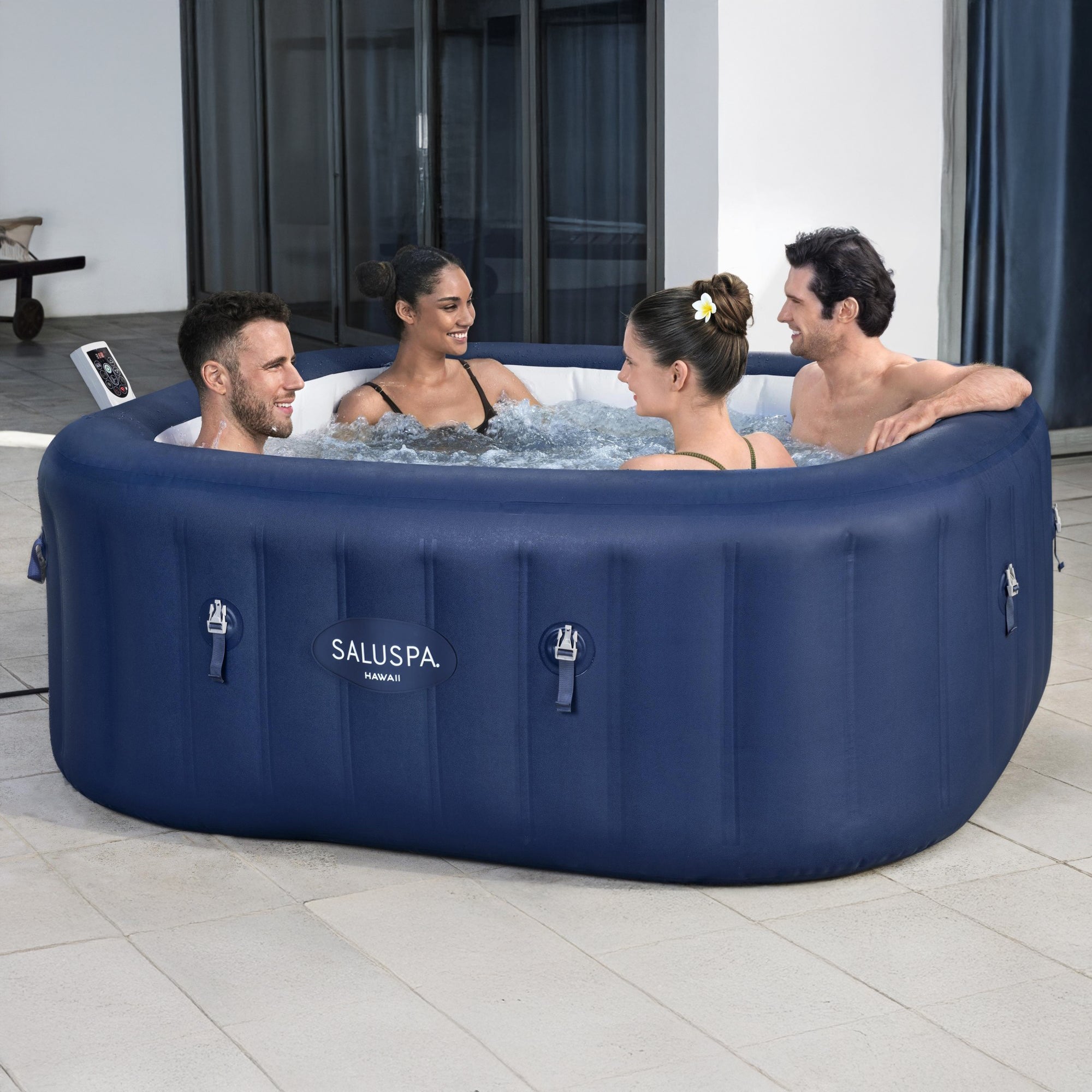 SaluSpa Hawaii 4-6 Person Smart AirJet Inflatable Hot Tub with App Control(Used) - VMInnovations