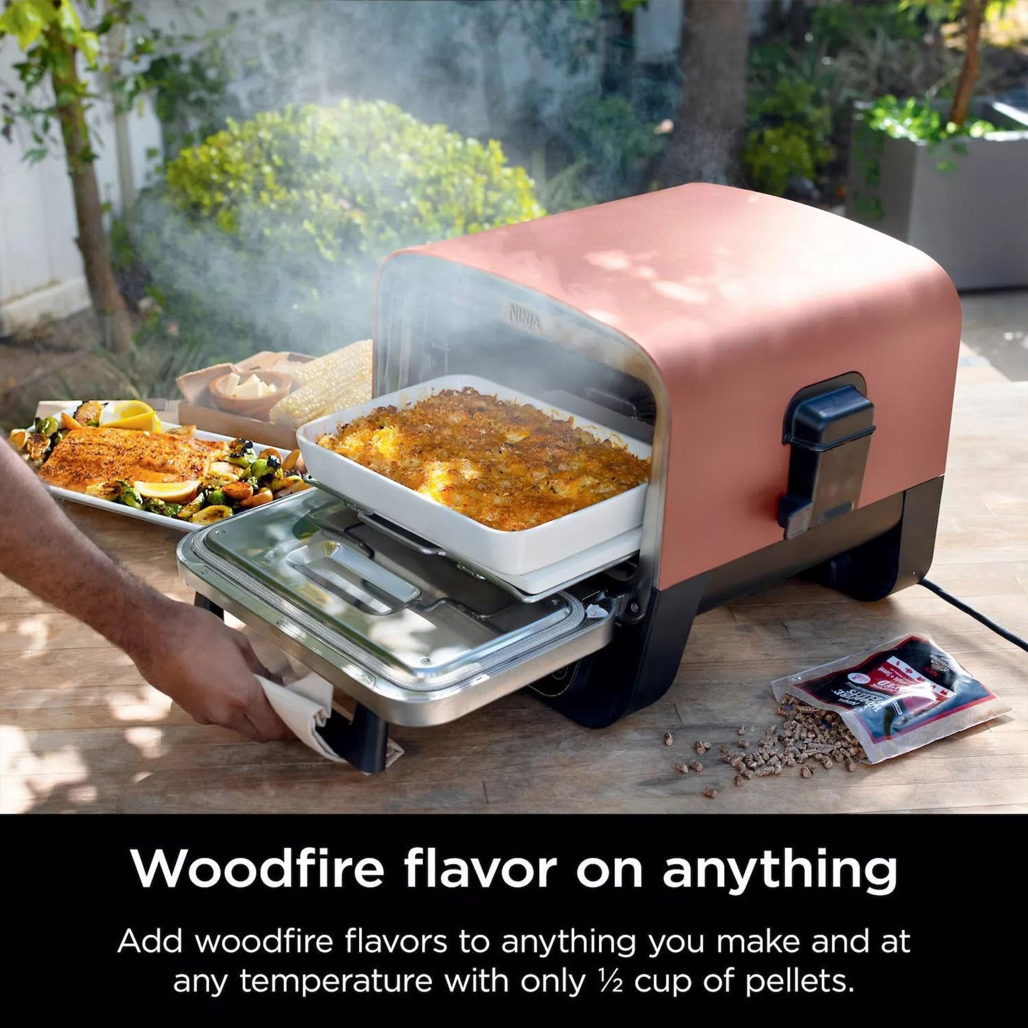 Ninja 8-in-1 Electric Programmable Metal Woodfire Pizza Oven, Navy (For Parts) - VMInnovations