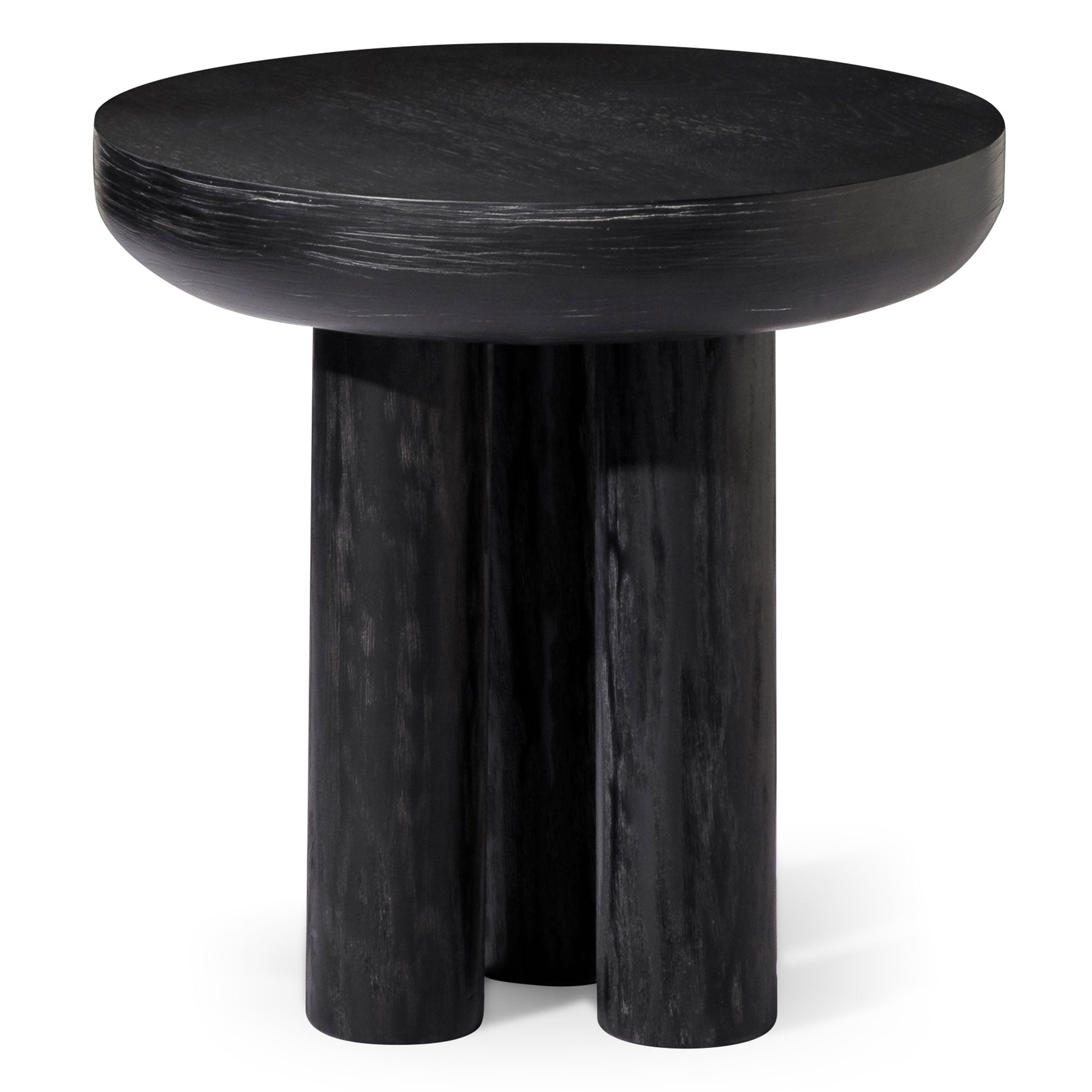 OWEN RUSTIC WOODEN SIDE TABLE IN AGED BLACK - VMInnovations