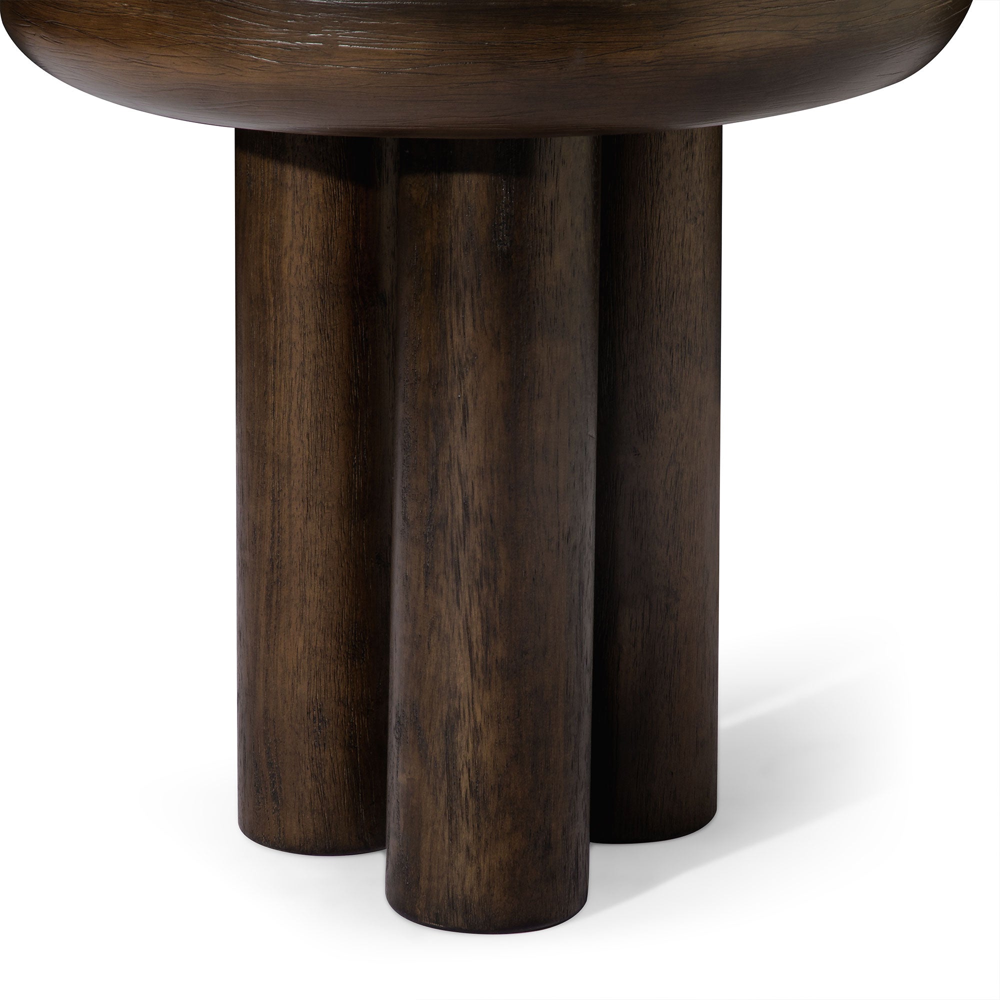 Maven Lane Owen Rustic 19" Round Wooden Side/End Table, Aged Brown (Open Box) - VMInnovations
