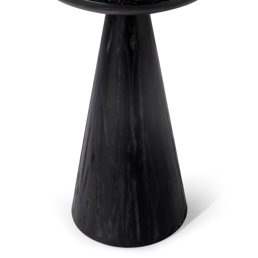 OWEN RUSTIC WOODEN DRINK TABLE IN AGED BLACK - VMInnovations