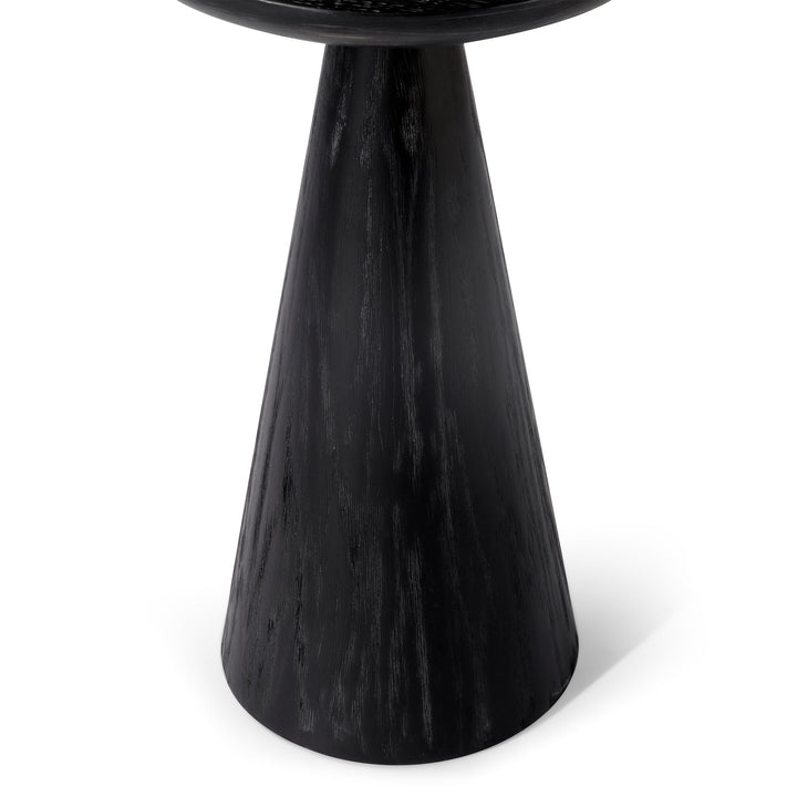 OWEN RUSTIC WOODEN DRINK TABLE IN AGED BLACK - VMInnovations