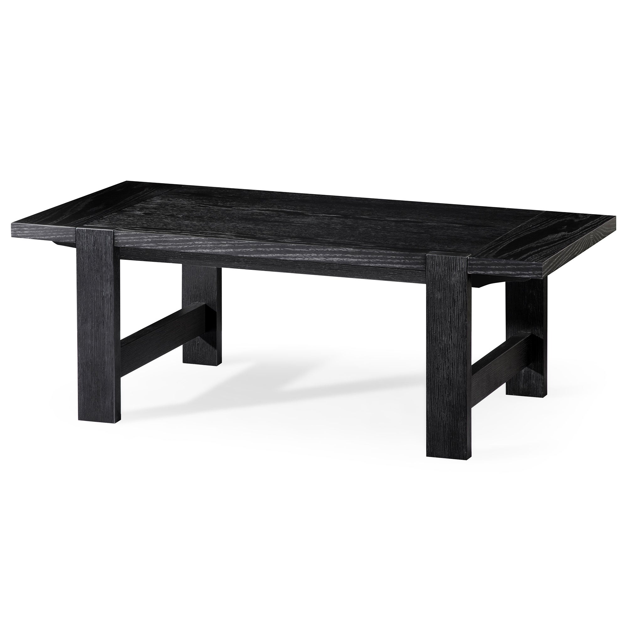 ANGELO RUSTIC RECTANGULAR WOODEN COFFEE TABLE IN AGED BLACK - VMInnovations