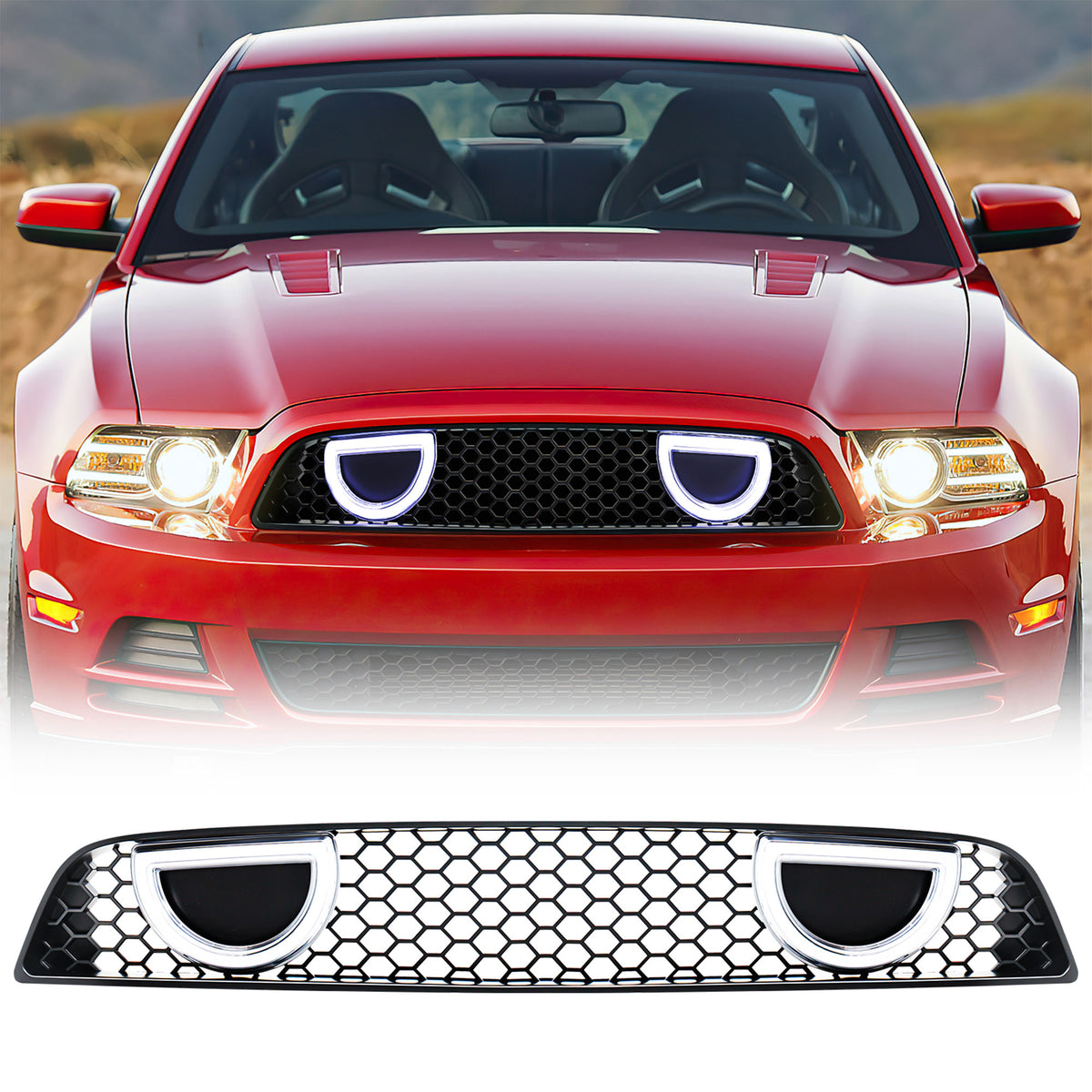 AMERICAN MODIFIED Front Grille for 2013-2014 Ford Mustang GT V6, (Open Box)