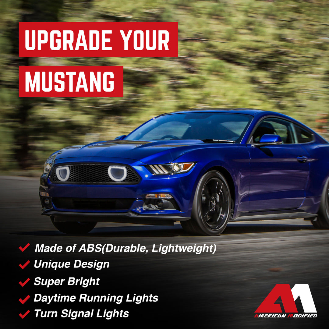 AMERICAN MODIFIED Front Grille for 2013-2014 Ford Mustang GT V6, Matte Black - VMInnovations