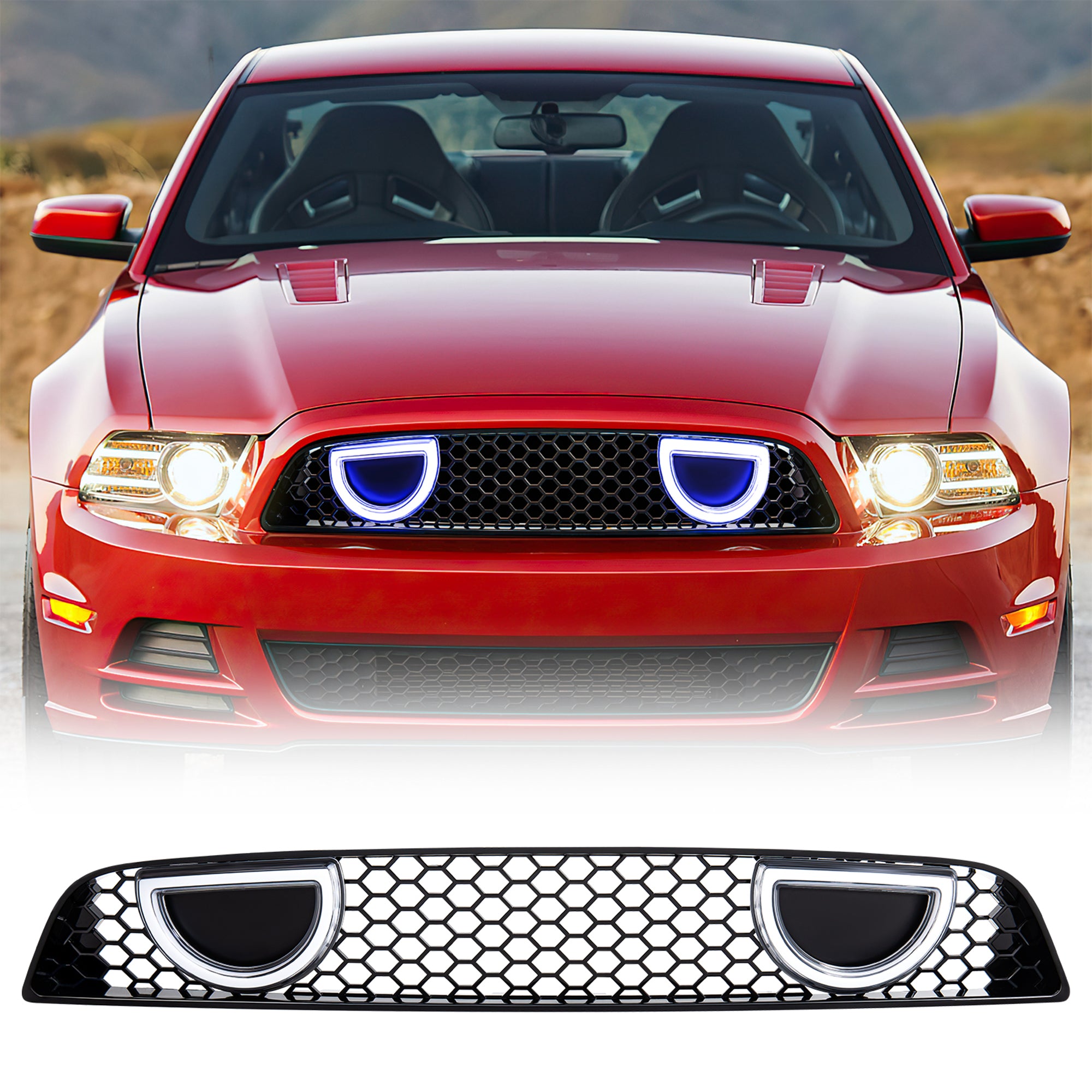 AMERICAN MODIFIED Mustang Upper Grille fits 2013-14 Ford Mustang GT V6(Open Box) - VMInnovations