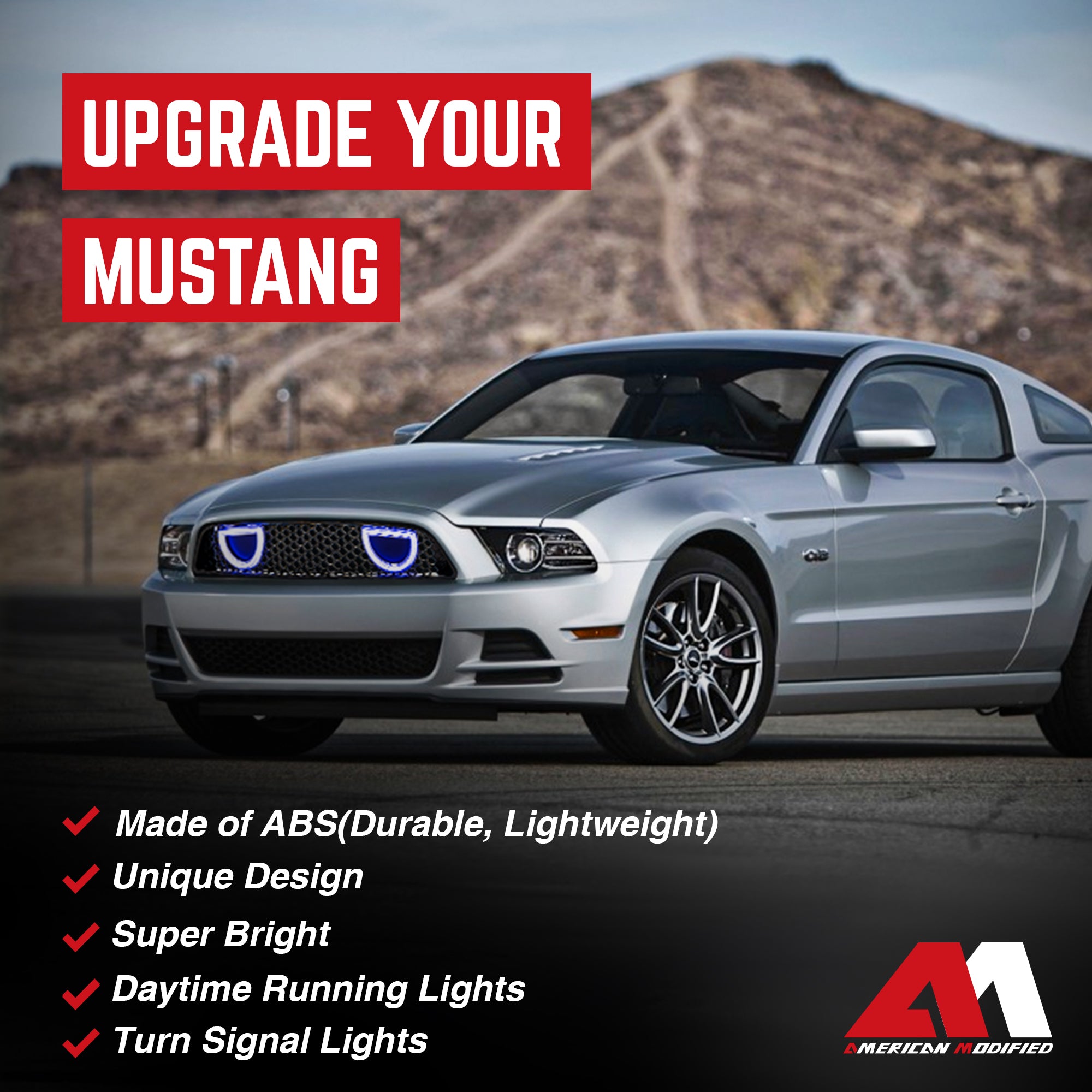 AMERICAN MODIFIED Mustang Upper Grille fits 2013-14 Ford Mustang GT V6(Open Box) - VMInnovations